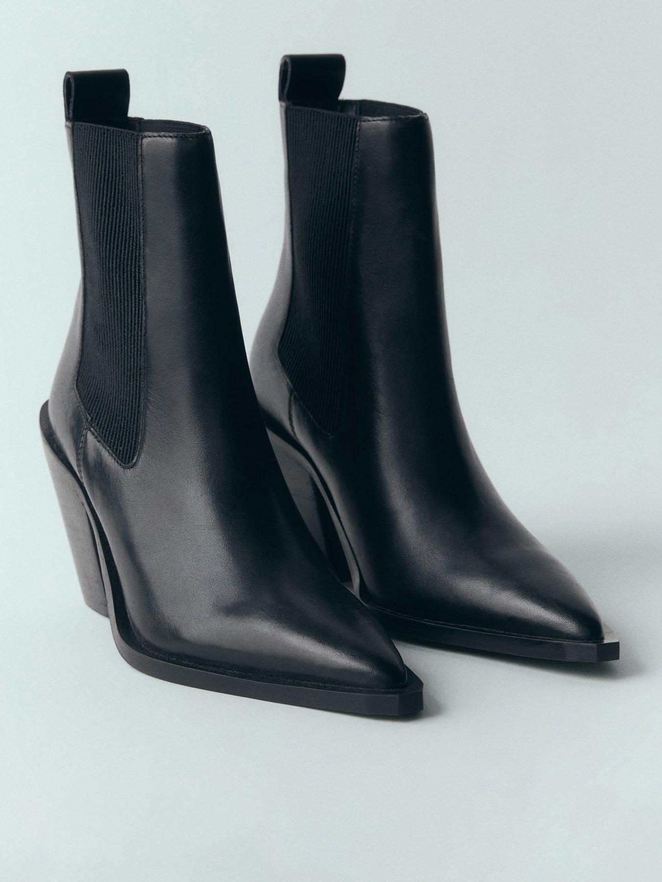 mango-leather-western-ankle-boot-blackstillFront