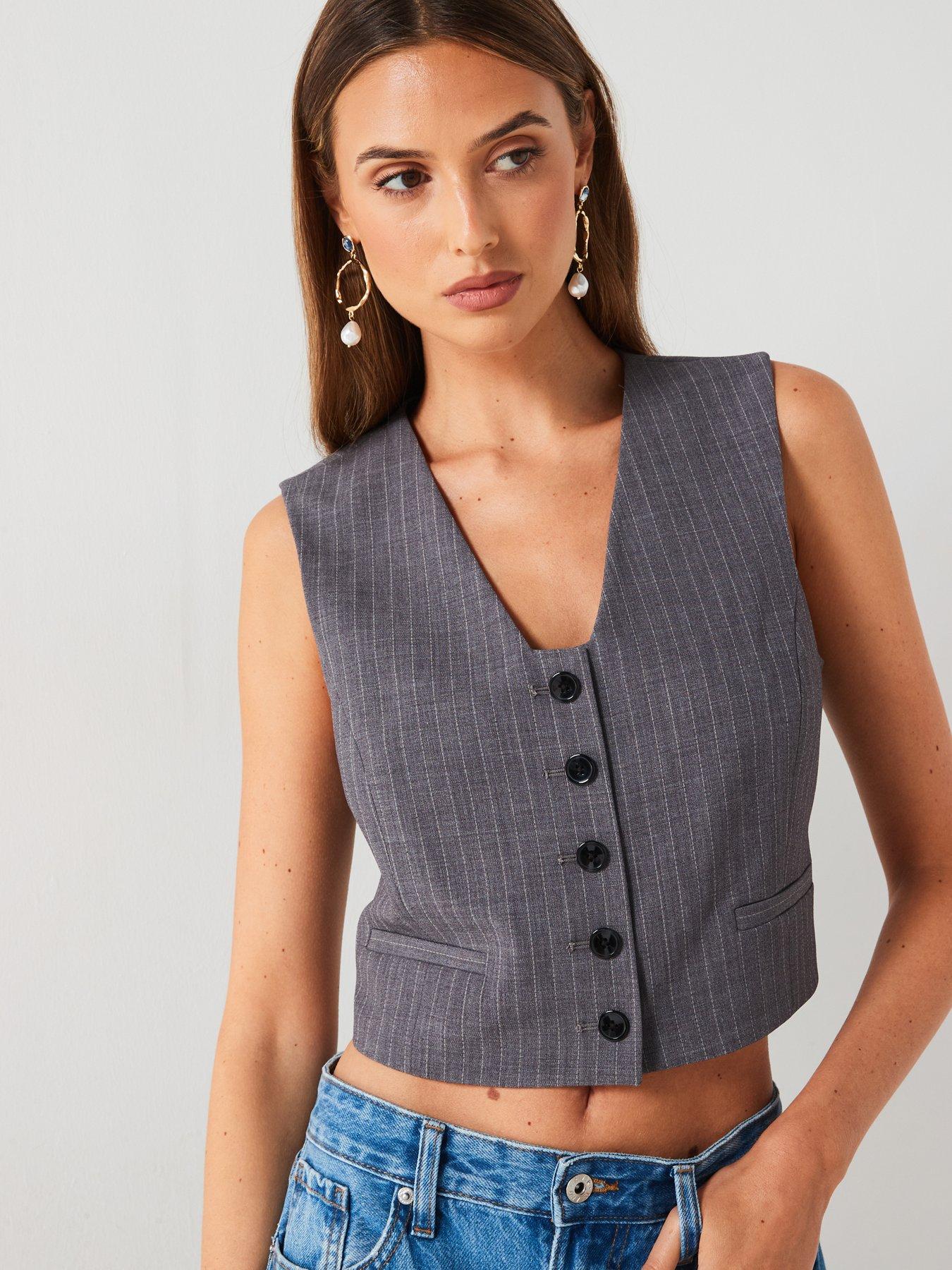 mango-stripped-button-waistcoat-greyoutfit