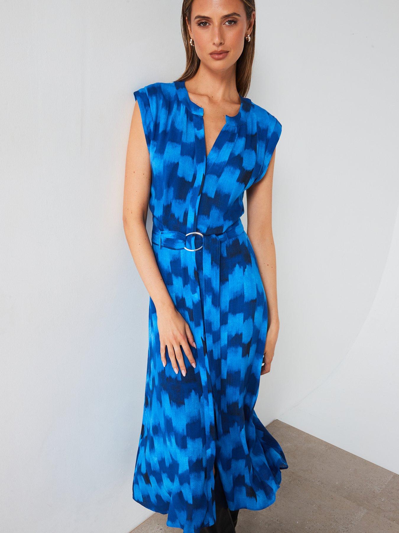 mango-belted-printed-midi-dress-blueback