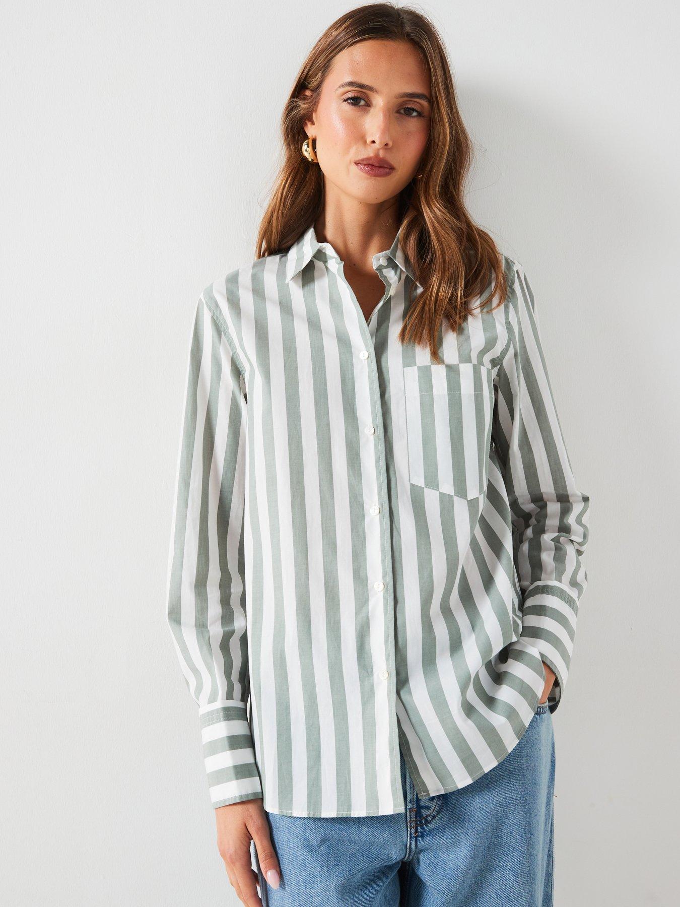 mango-striped-shirt-green