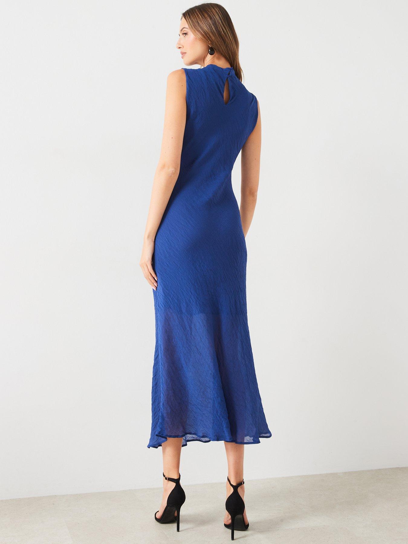 mango-high-neck-midi-dress-bluestillFront