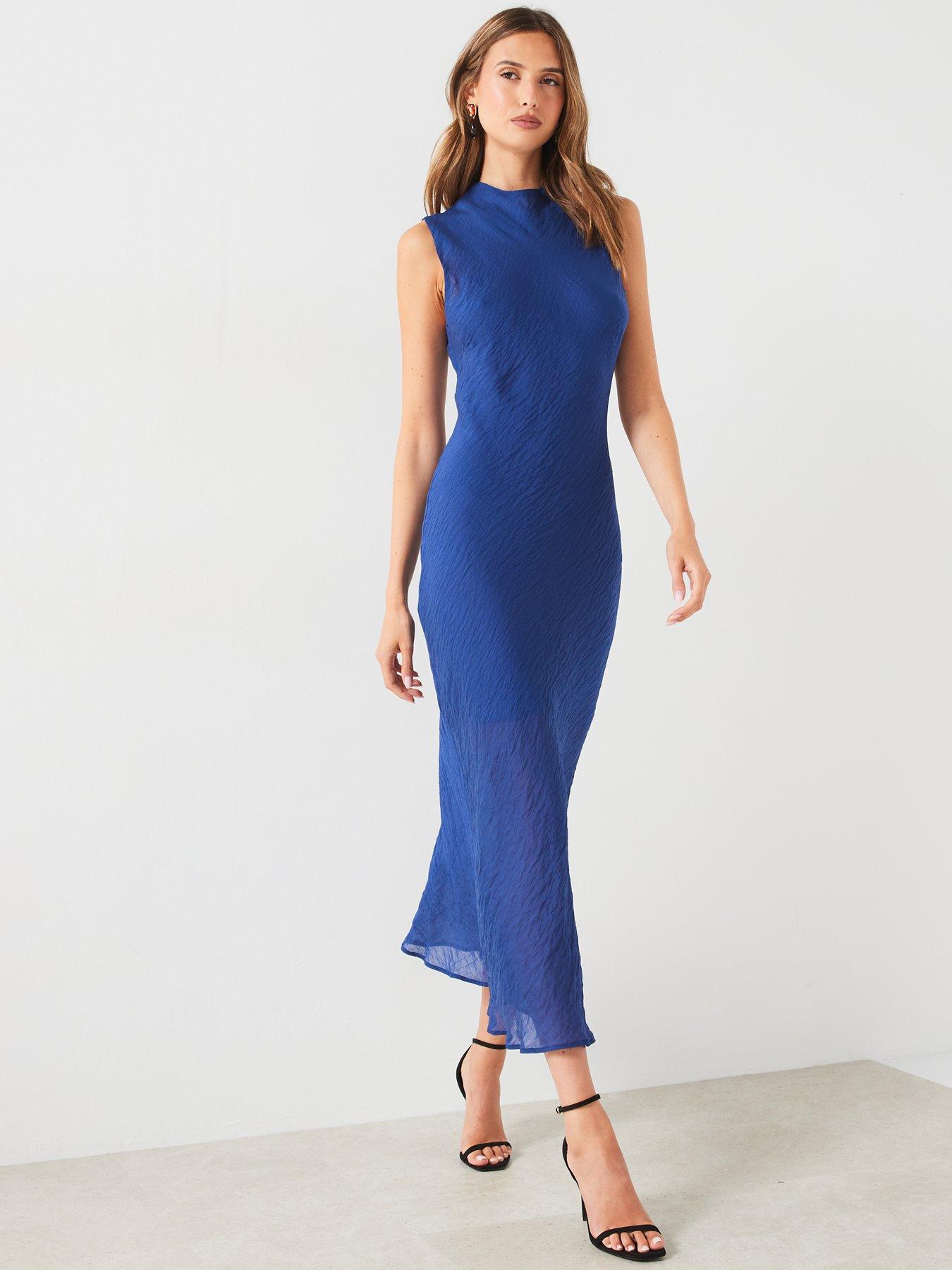 mango-high-neck-midi-dress-blueback