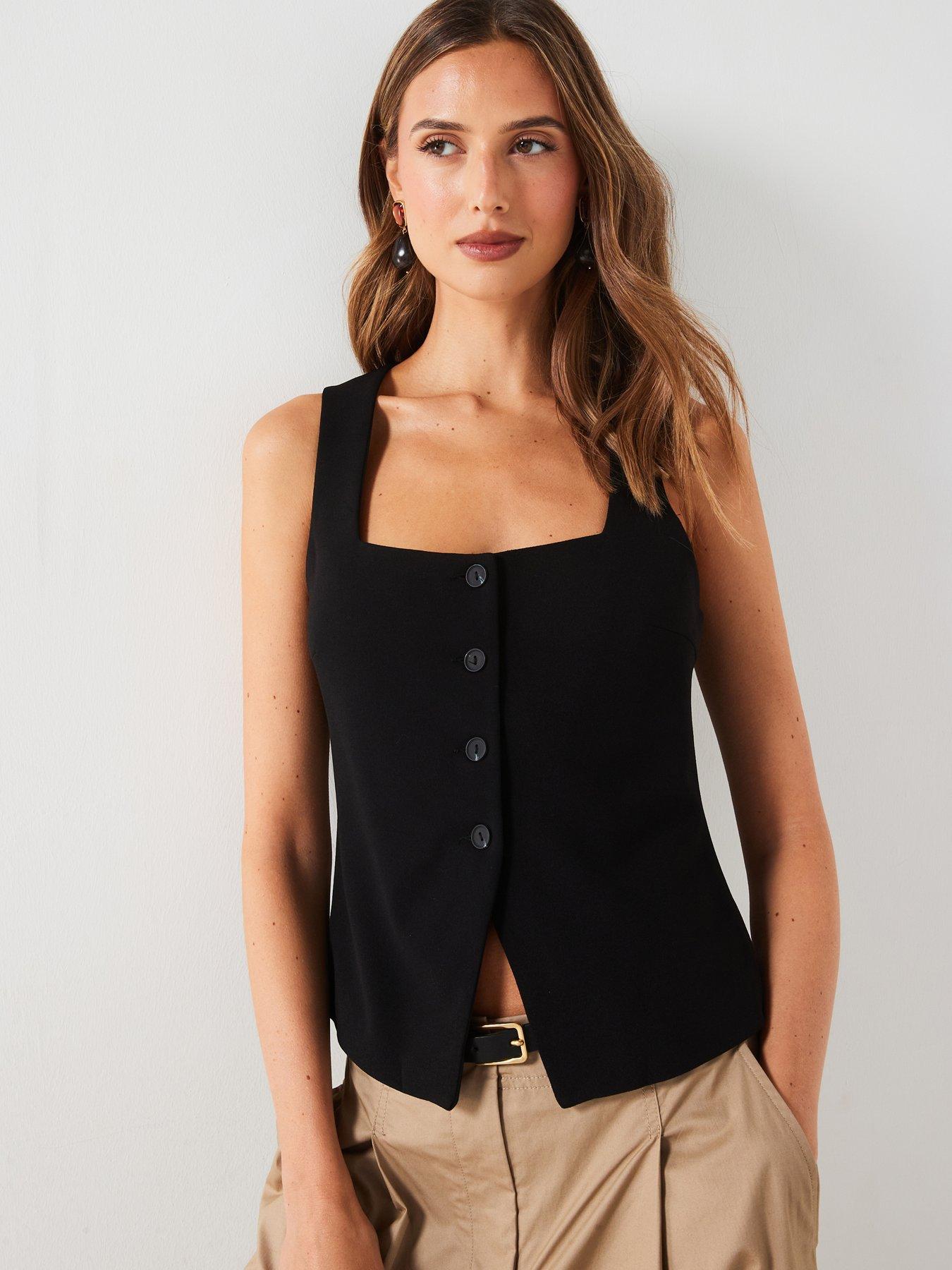 mango-button-waistcoat-black