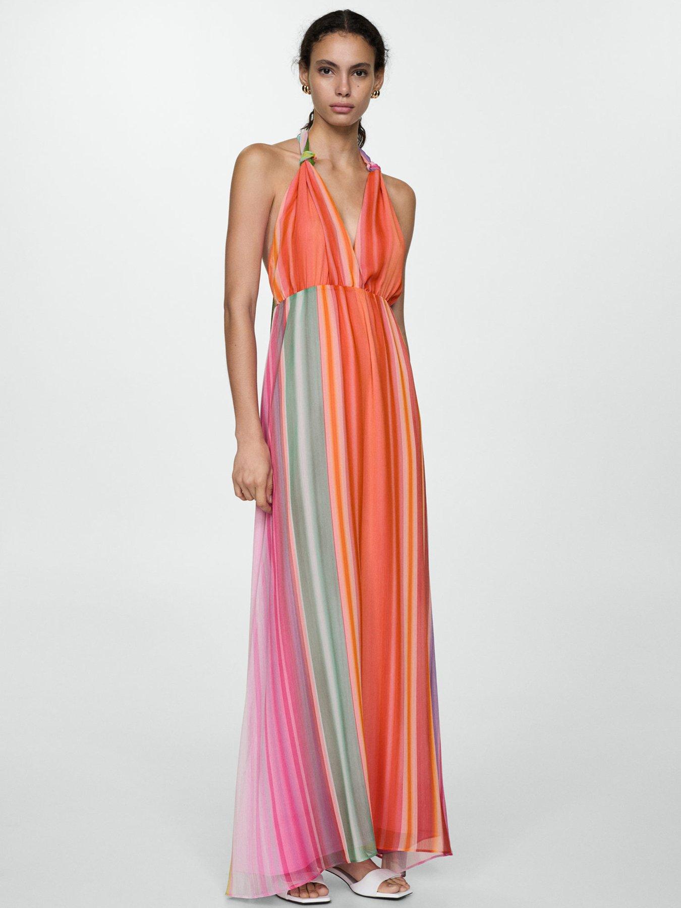 mango-tie-neck-maxi-dress