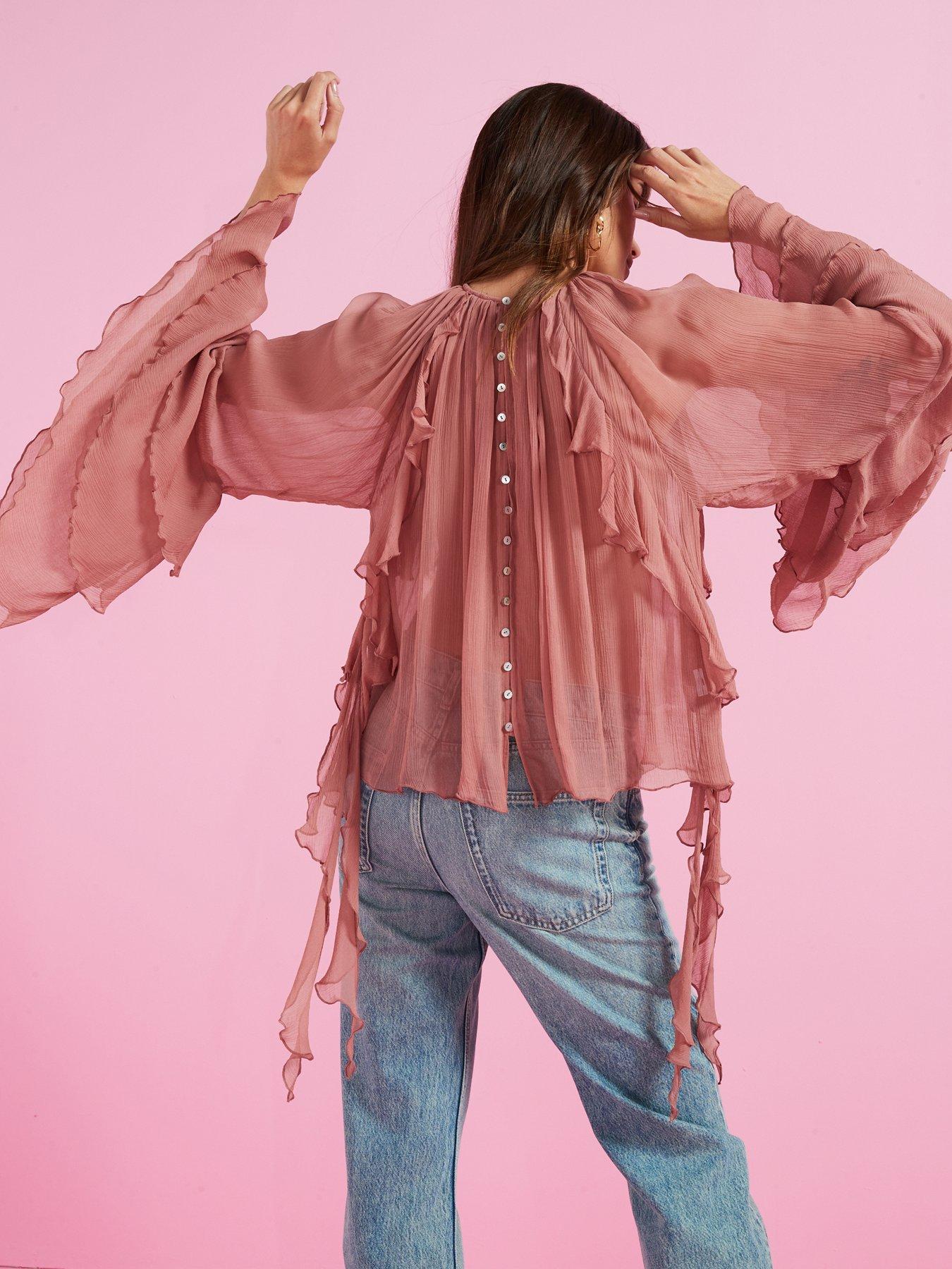 mango-kirsten-ruffle-detailnbspblouse-pinkstillFront