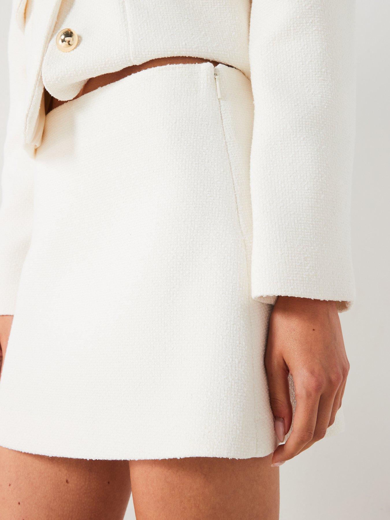 Image 4 of 6 of Mango Tailored Mini Skirt Co Ord - Cream