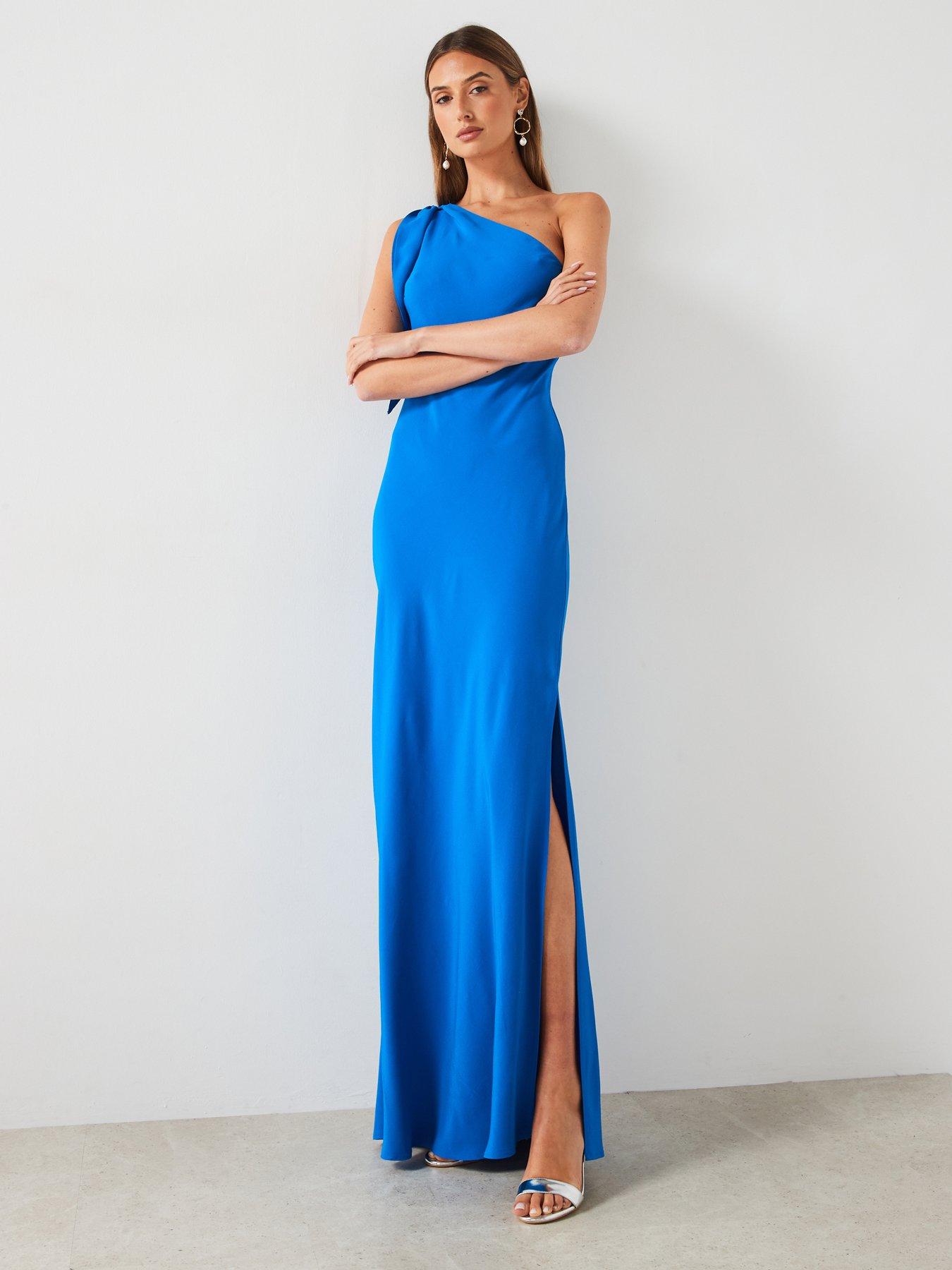 mango-one-shoulder-maxi-dress-blue