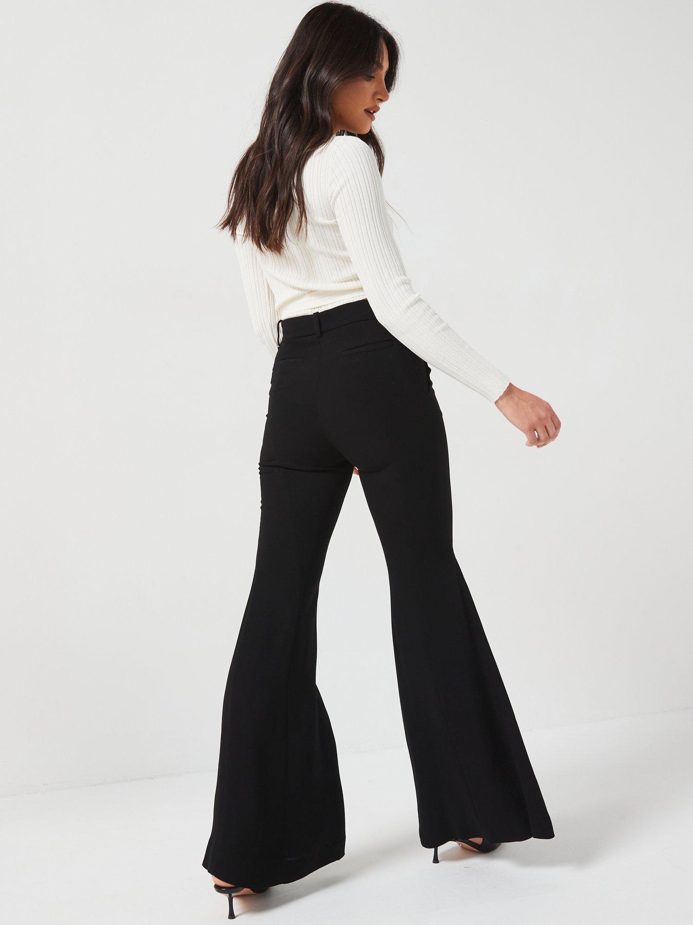 Image 2 of 5 of Mango Maxi Flare Trousers - Black