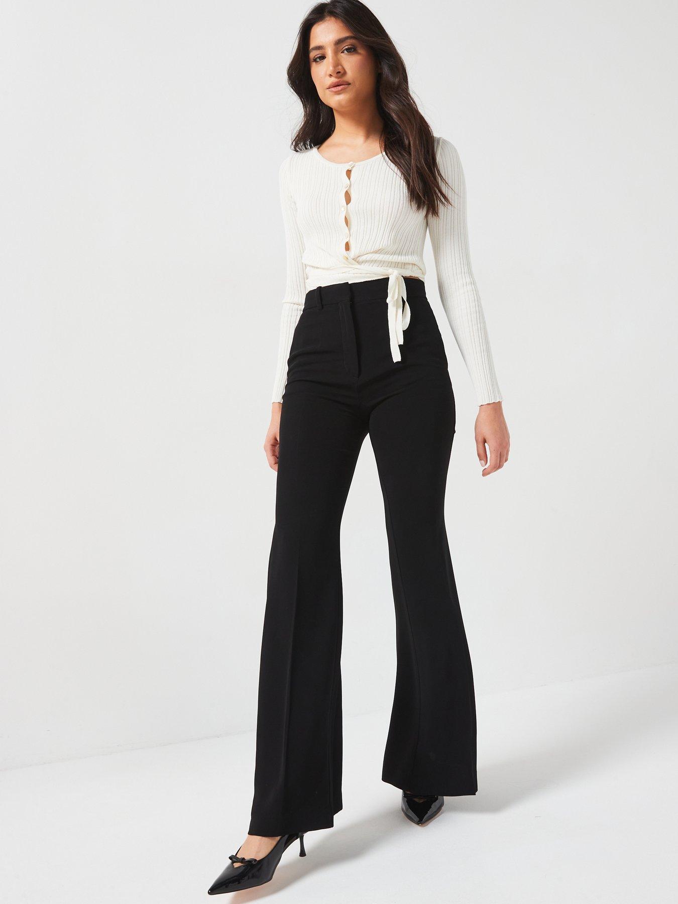 Image 5 of 5 of Mango Maxi Flare Trousers - Black