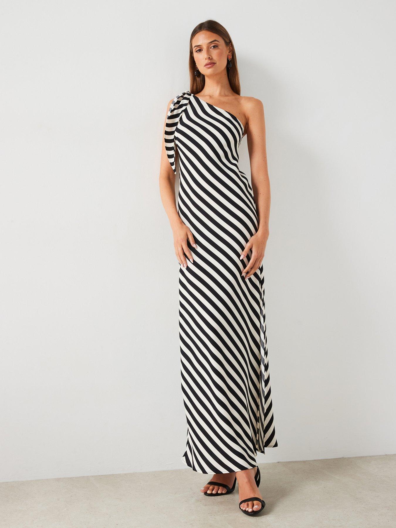 mango-one-shoulder-striped-maxi-dress-white