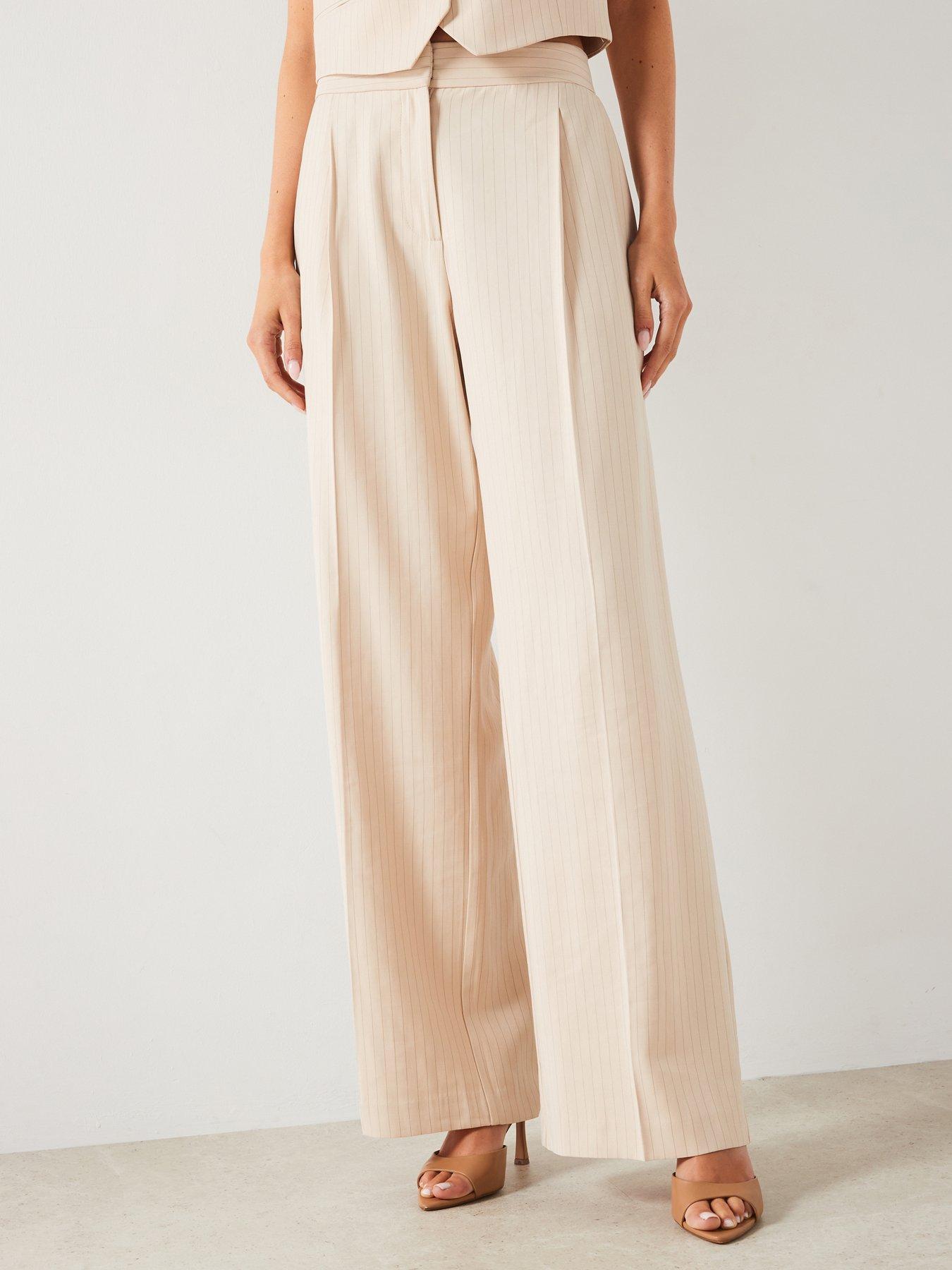 Image 1 of 6 of Mango Neutral Tailored Trouser Co Ord - Beige
