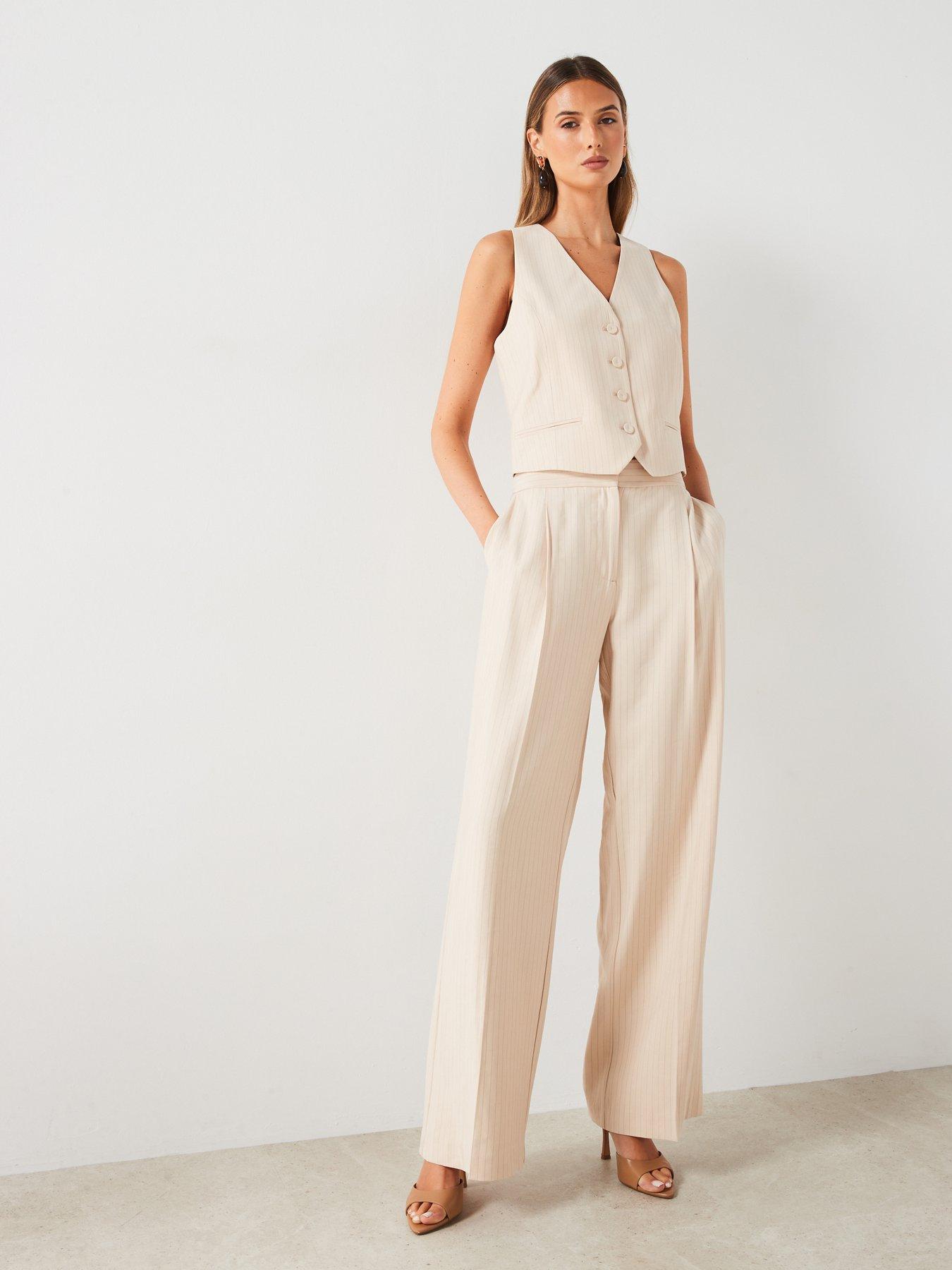 Image 3 of 6 of Mango Neutral Tailored Trouser Co Ord - Beige