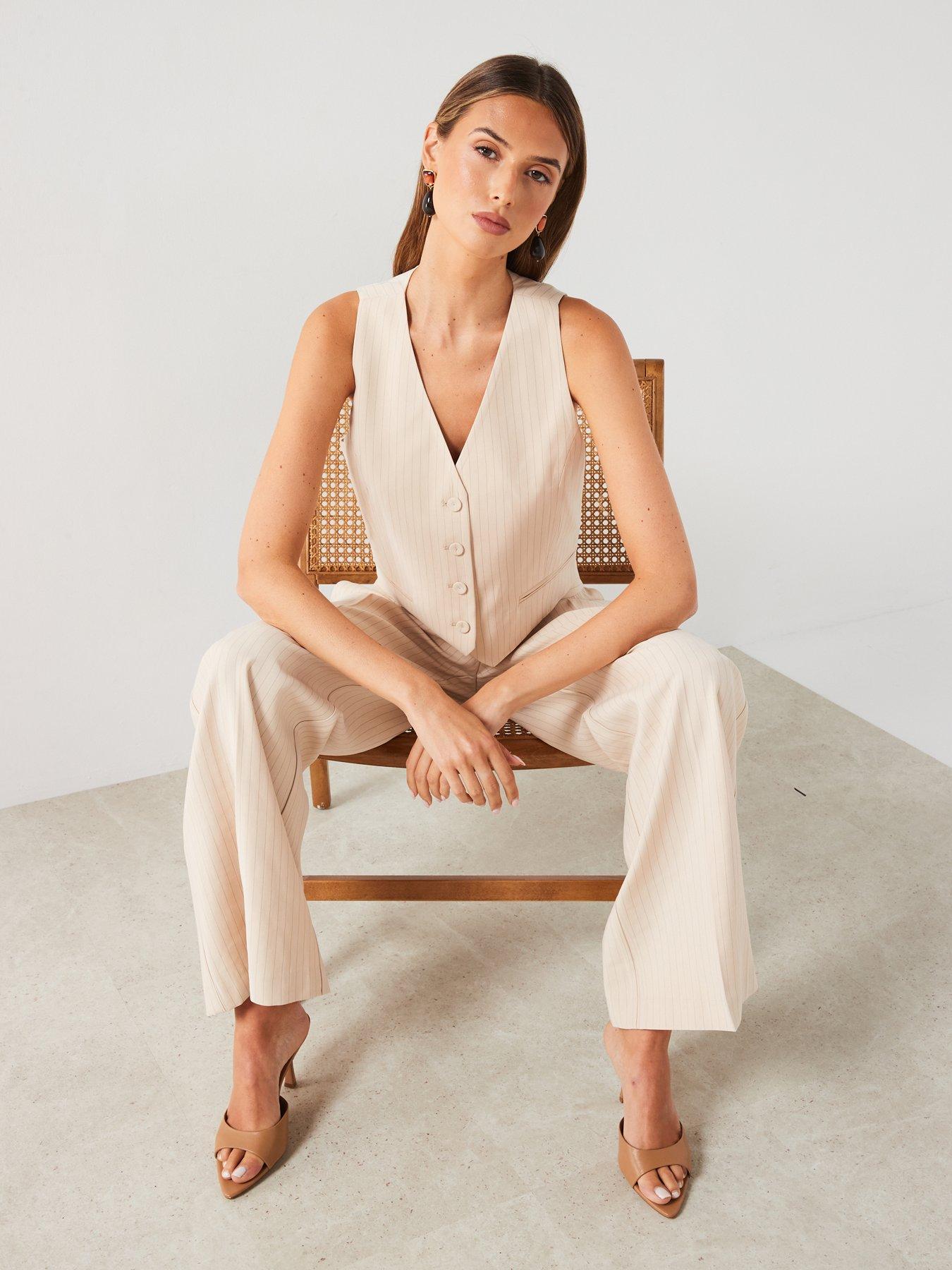 Image 5 of 6 of Mango Neutral Tailored Trouser Co Ord - Beige