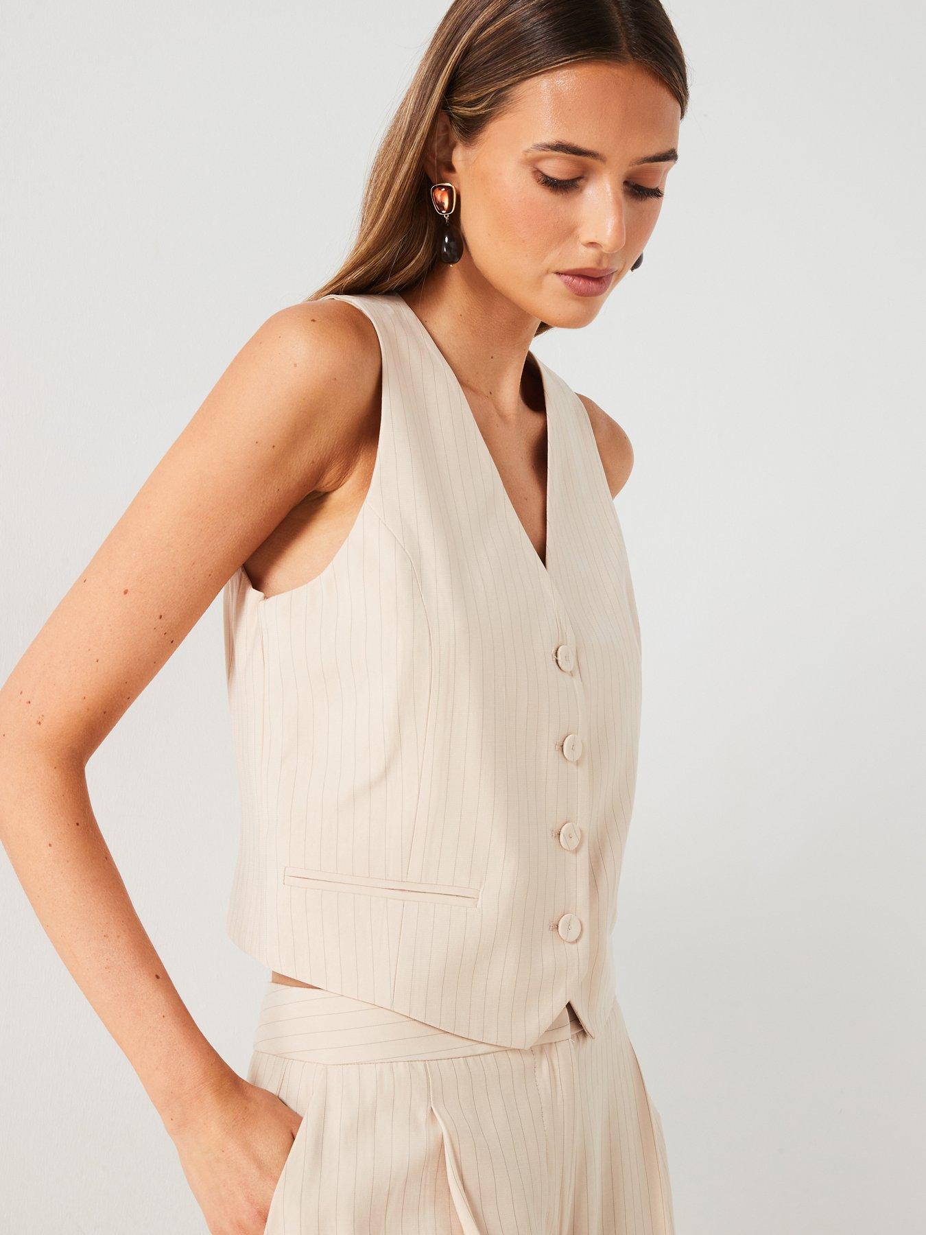 mango-neutral-waistcoat-co-ord-beige