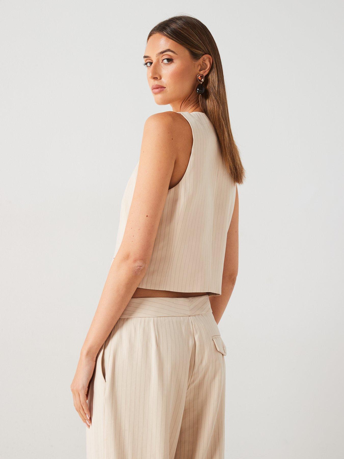 mango-neutral-waistcoat-co-ord-beigestillFront