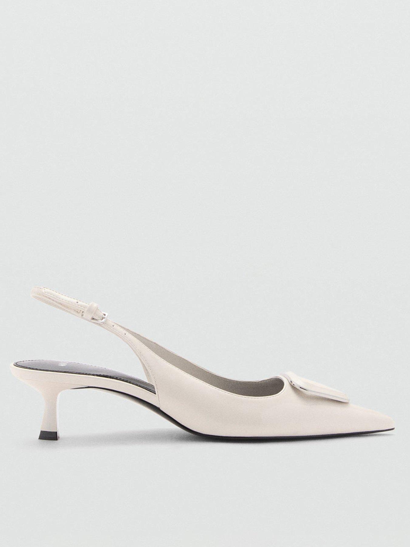 Mango Pointed Kitten Heels White Very Ireland