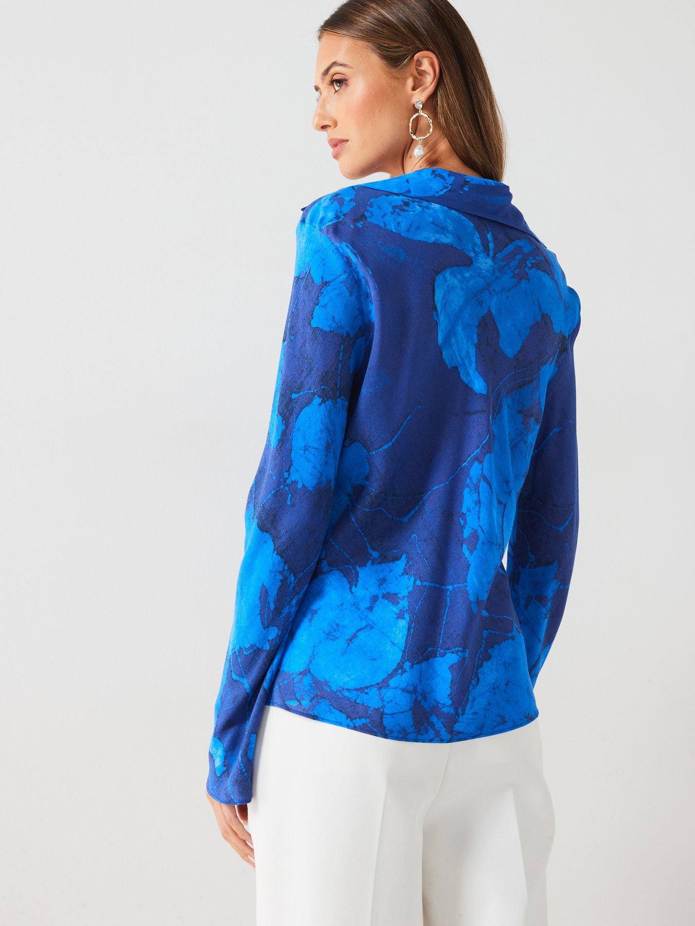 Image 2 of 6 of Mango Printed Floral Shirt - Blue