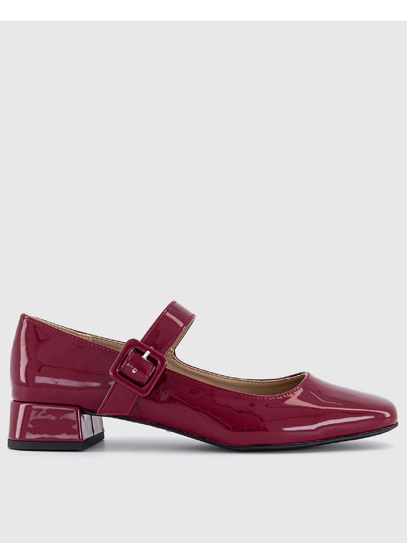 office-fujio-patent-mary-janes-berry-red