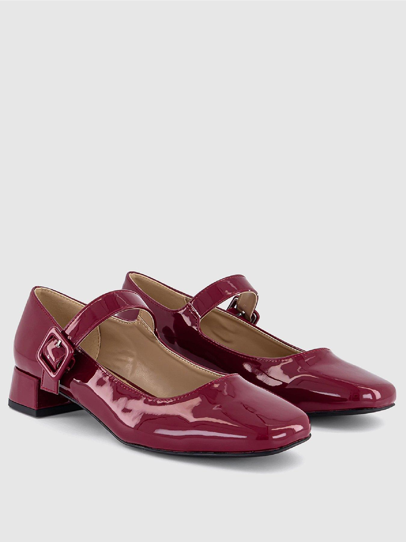 office-fujio-patent-mary-janes-berry-redstillFront