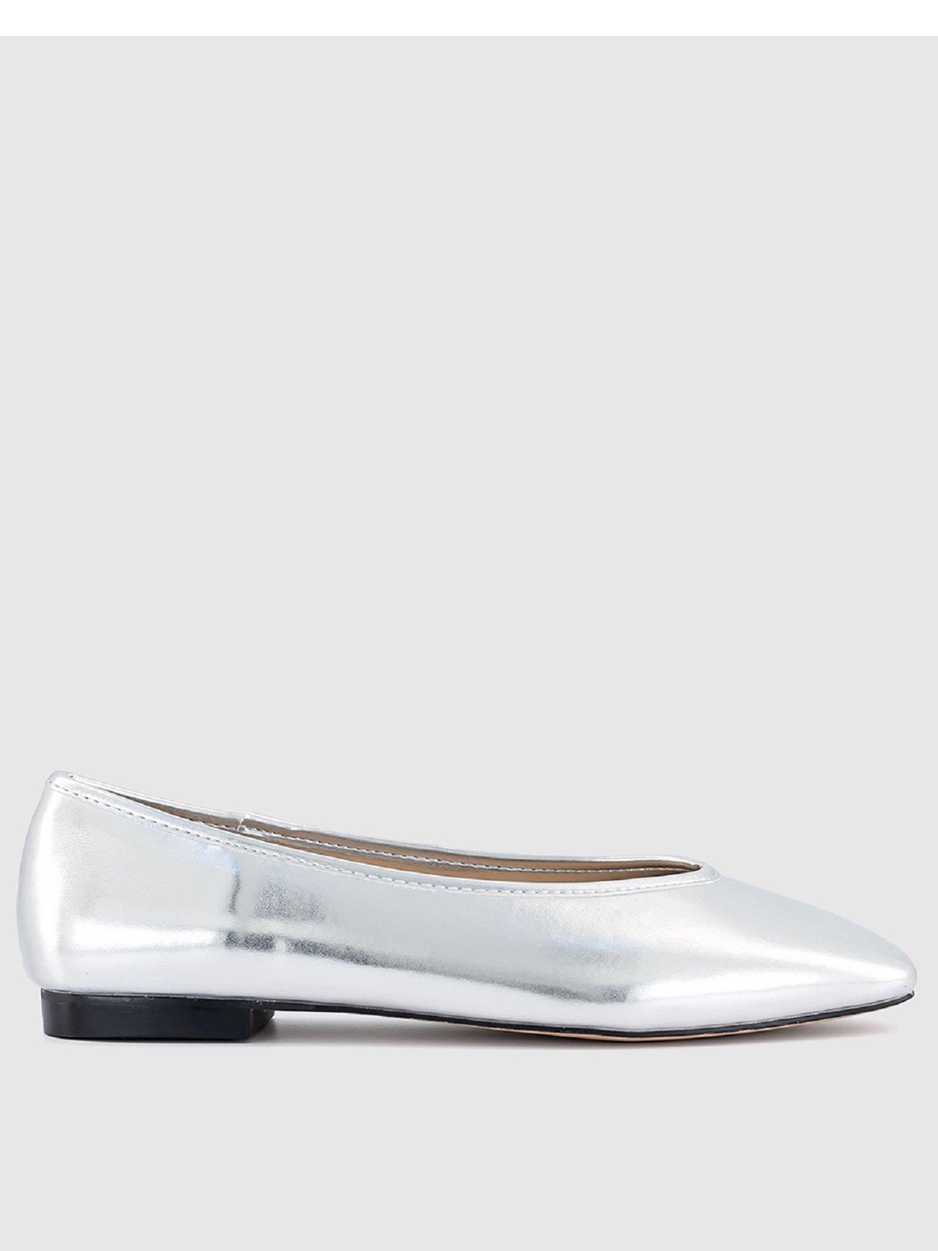 office-follie-high-vamp-ballet-flats-silver