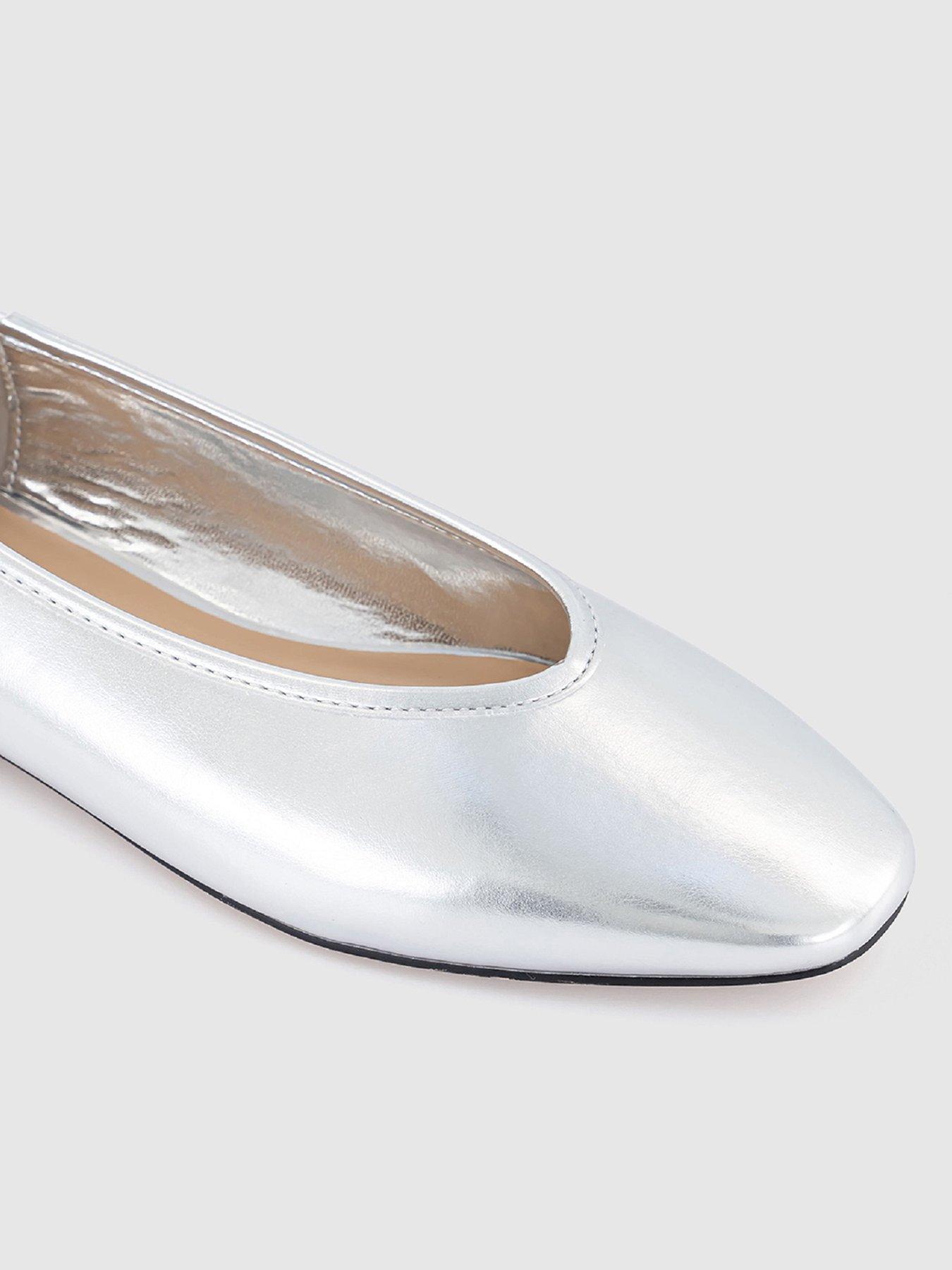 office-follie-high-vamp-ballet-flats-silveroutfit