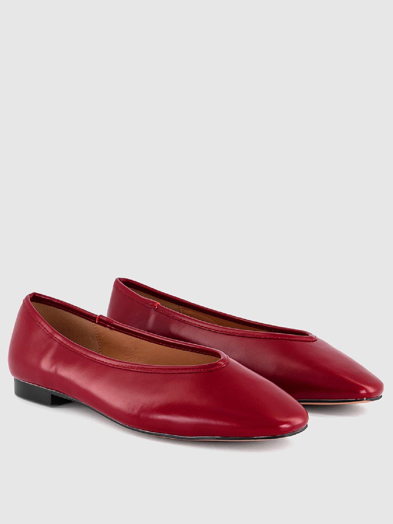 office-follie-high-vamp-ballet-flats-redstillFront