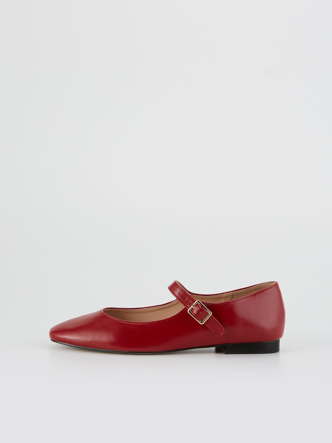 office-single-strap-mary-jane-ballet-shoes-fuchsiastillFront