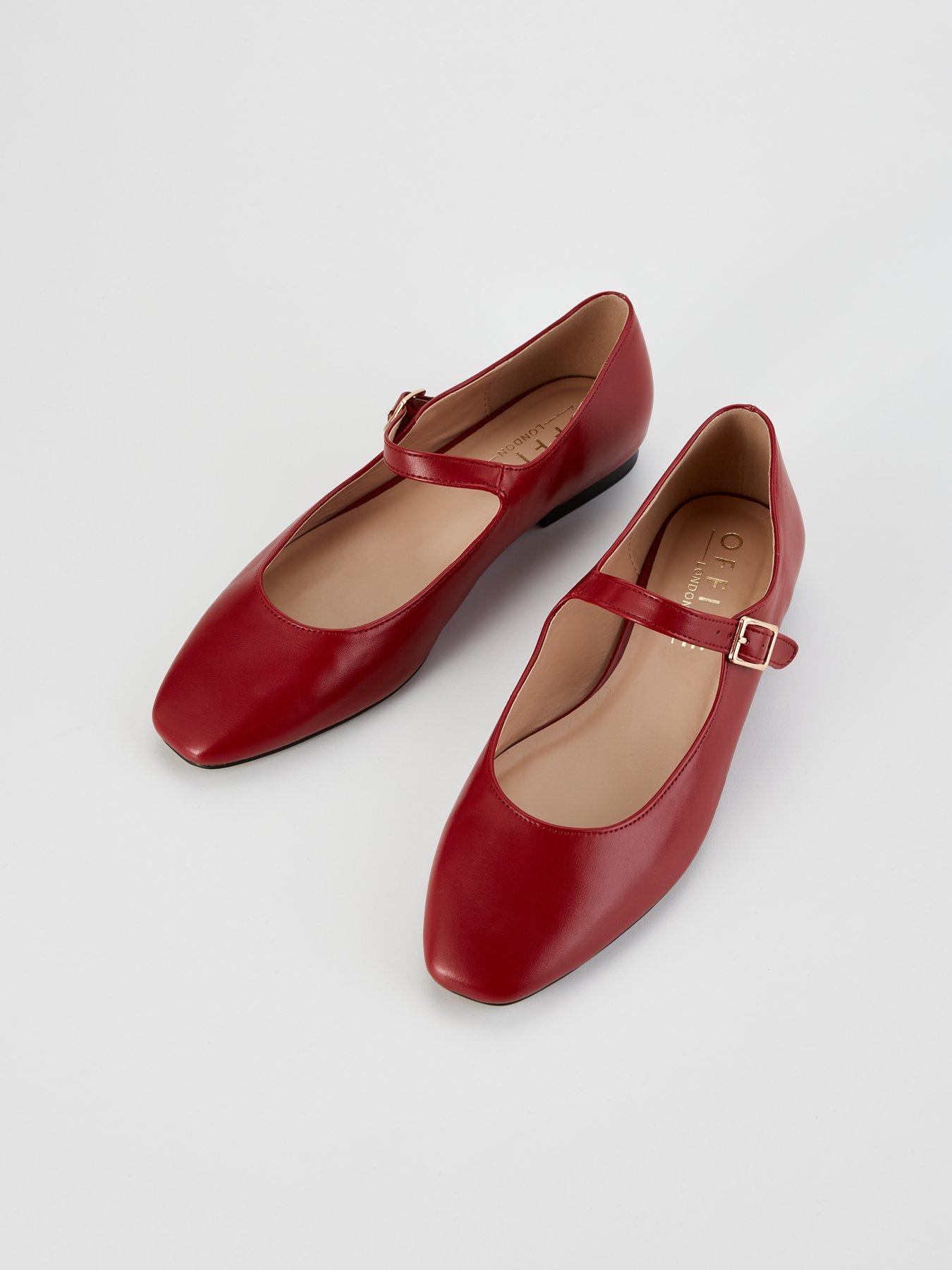 office-single-strap-mary-jane-ballet-shoes-fuchsiadetail