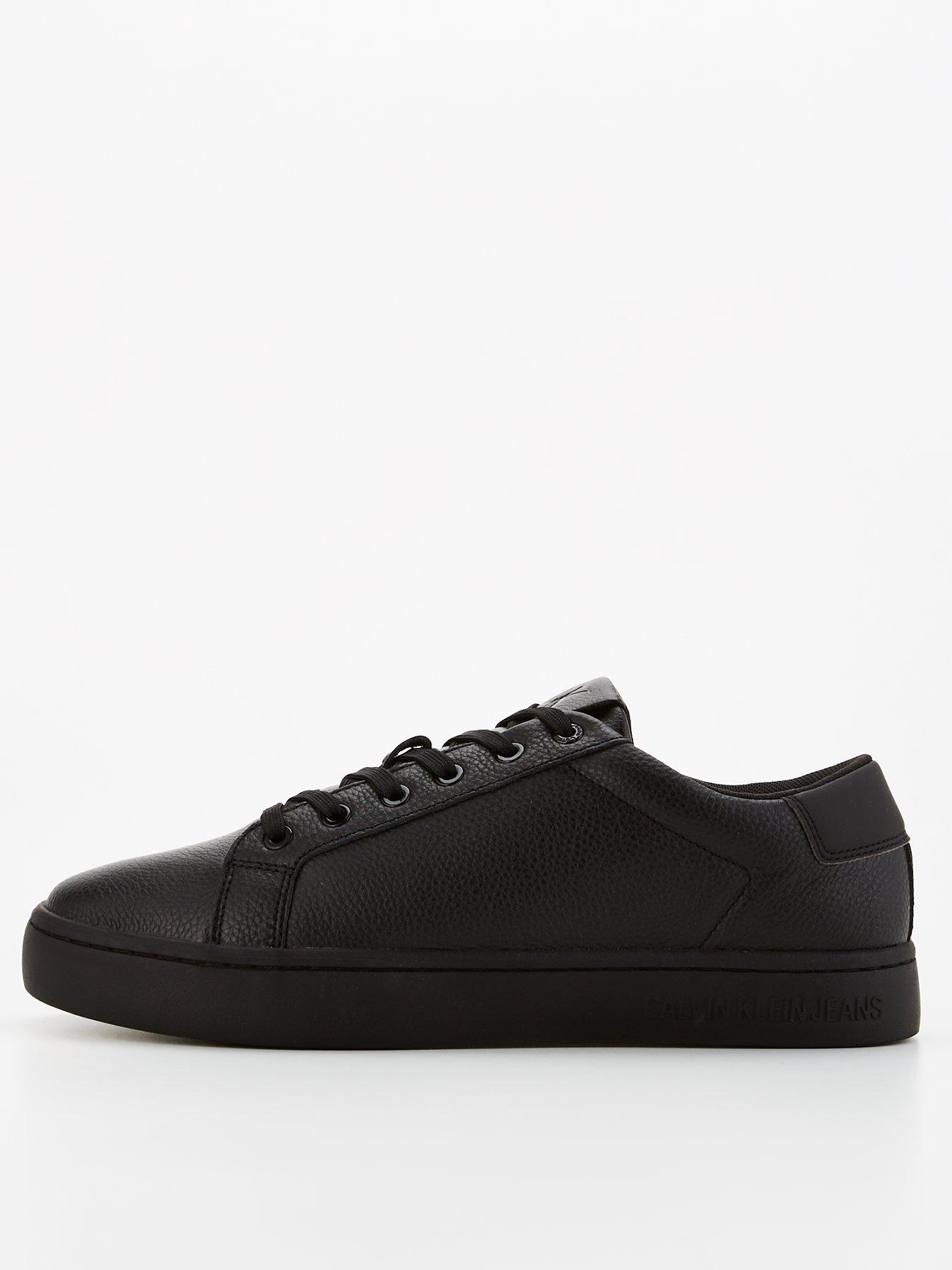 Calvin Klein Jeans Calvin Klein Jeans Classic Cupsole Leather Lace Up Sneakers - Black