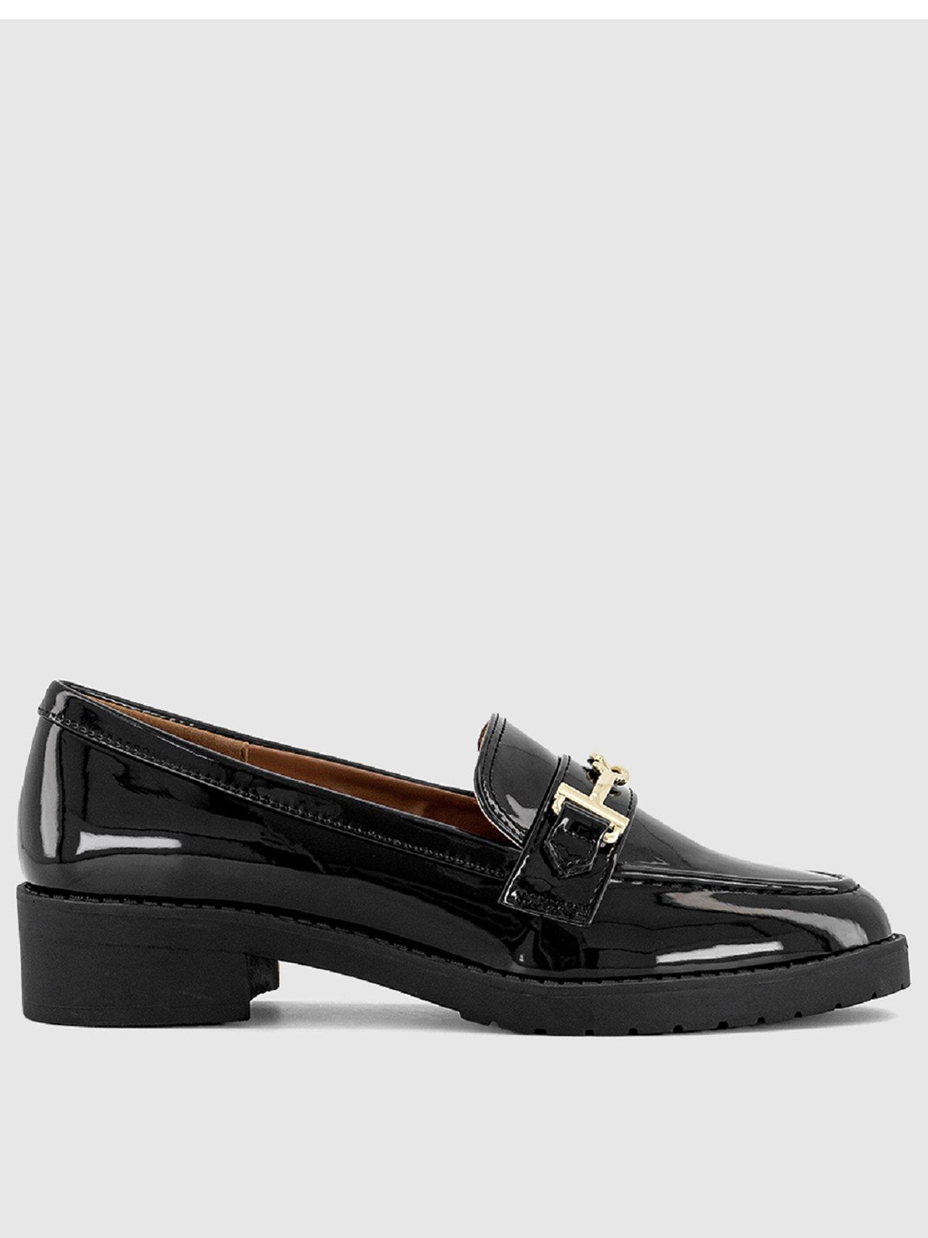 office-flyer-chunky-patent-loafers-black