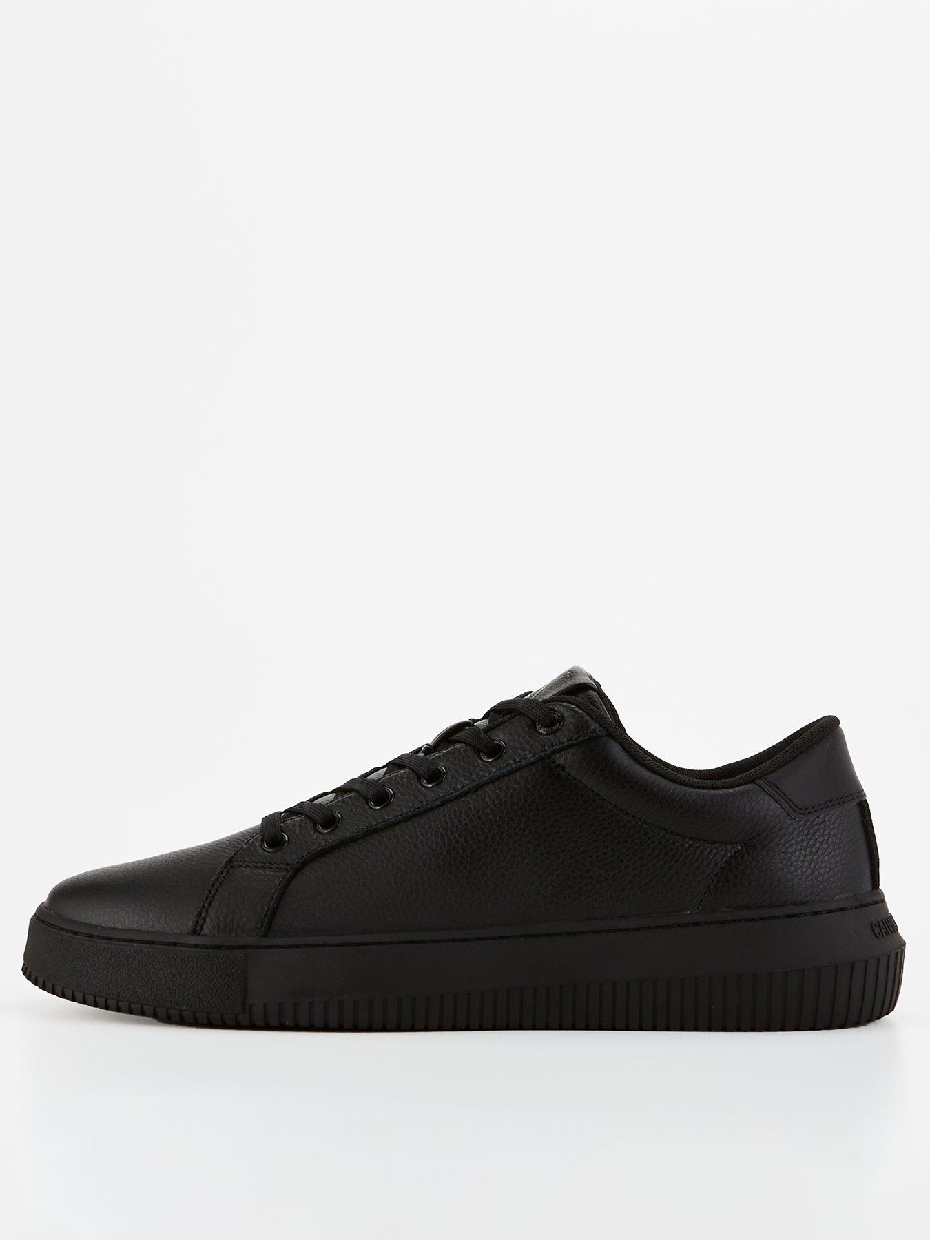 Calvin Klein Jeans Calvin Klein Jeans Chunky Cupsole Leather Lace Up Sneakers - Black