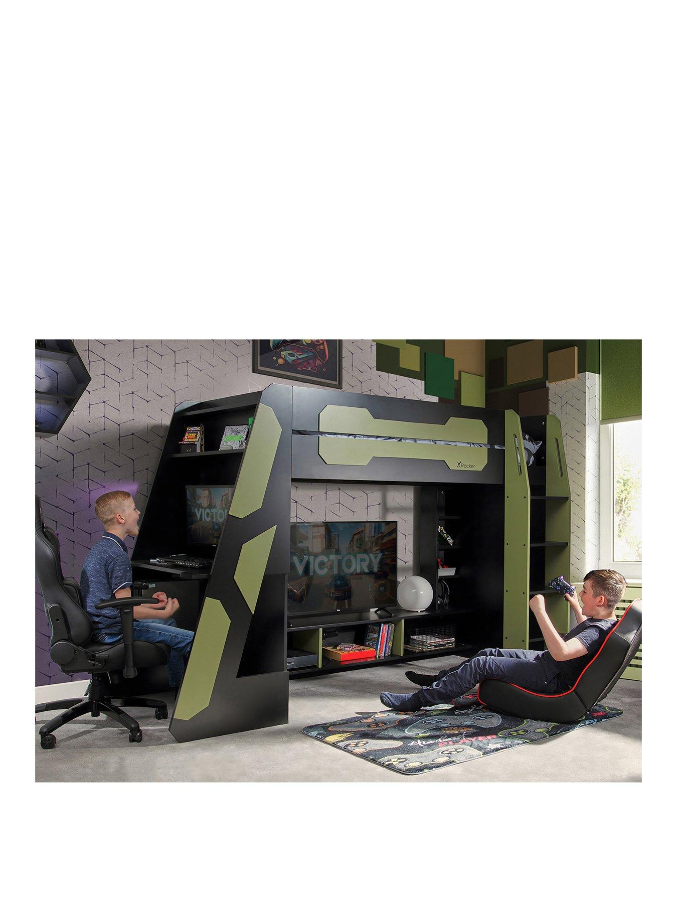 x-rocker-garrison-kids-high-sleeper-gaming-bed-with-media-unit-and-deskstillFront