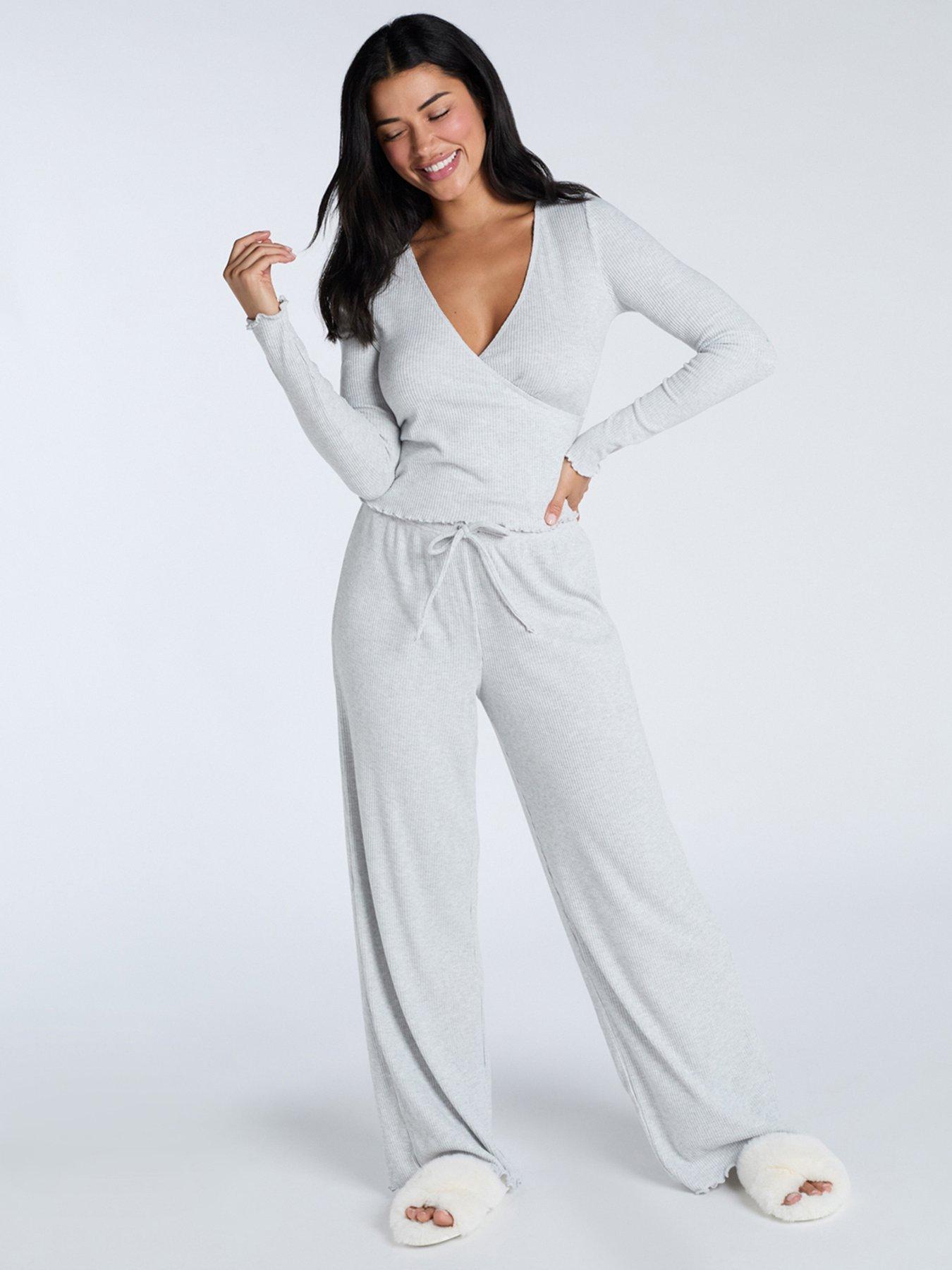 boux-avenue-boux-avenue-rib-wrap-top-amp-pant-set-grey-marl-mix