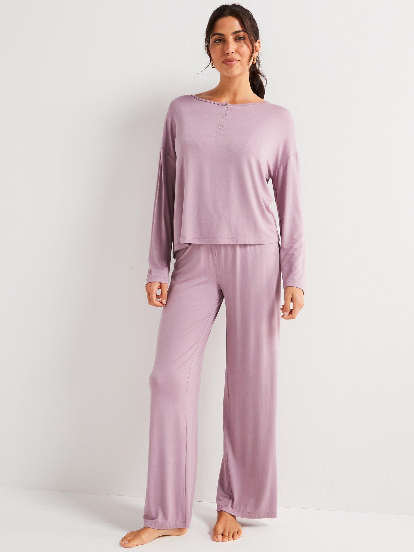 v-by-very-button-front-slouchy-pj-set