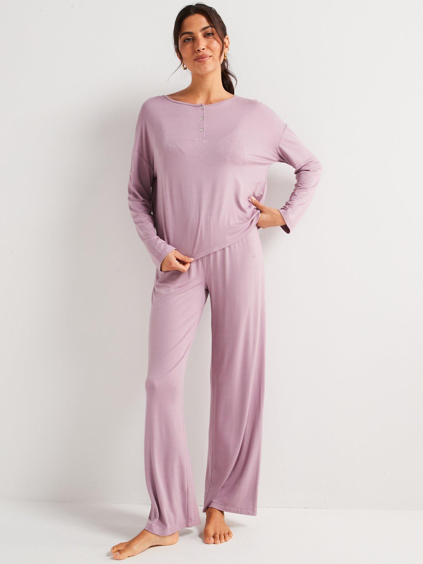 Image 3 of 4 of V by Very Button Front Slouchy Pj Set