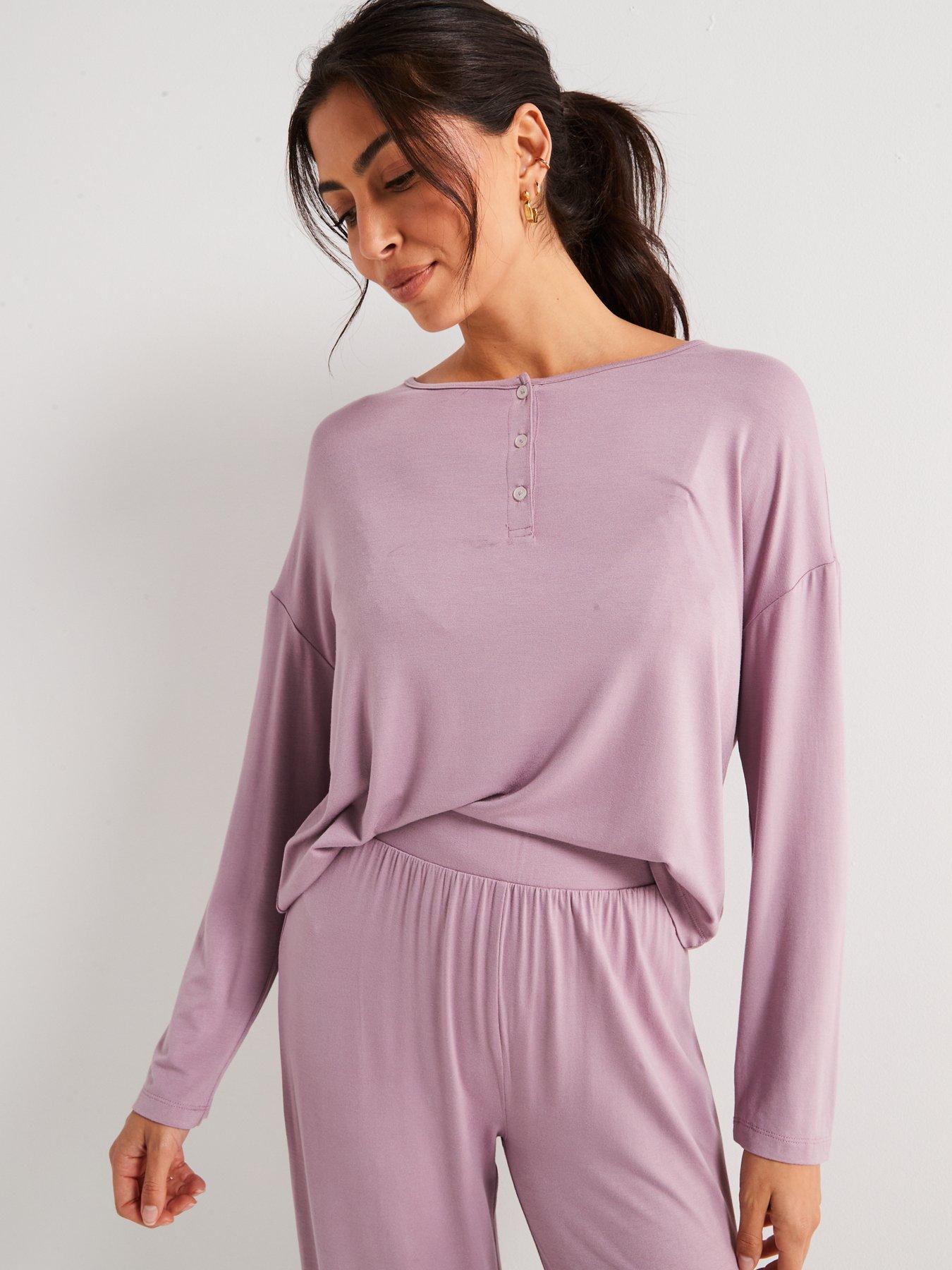 Image 4 of 4 of V by Very Button Front Slouchy Pj Set