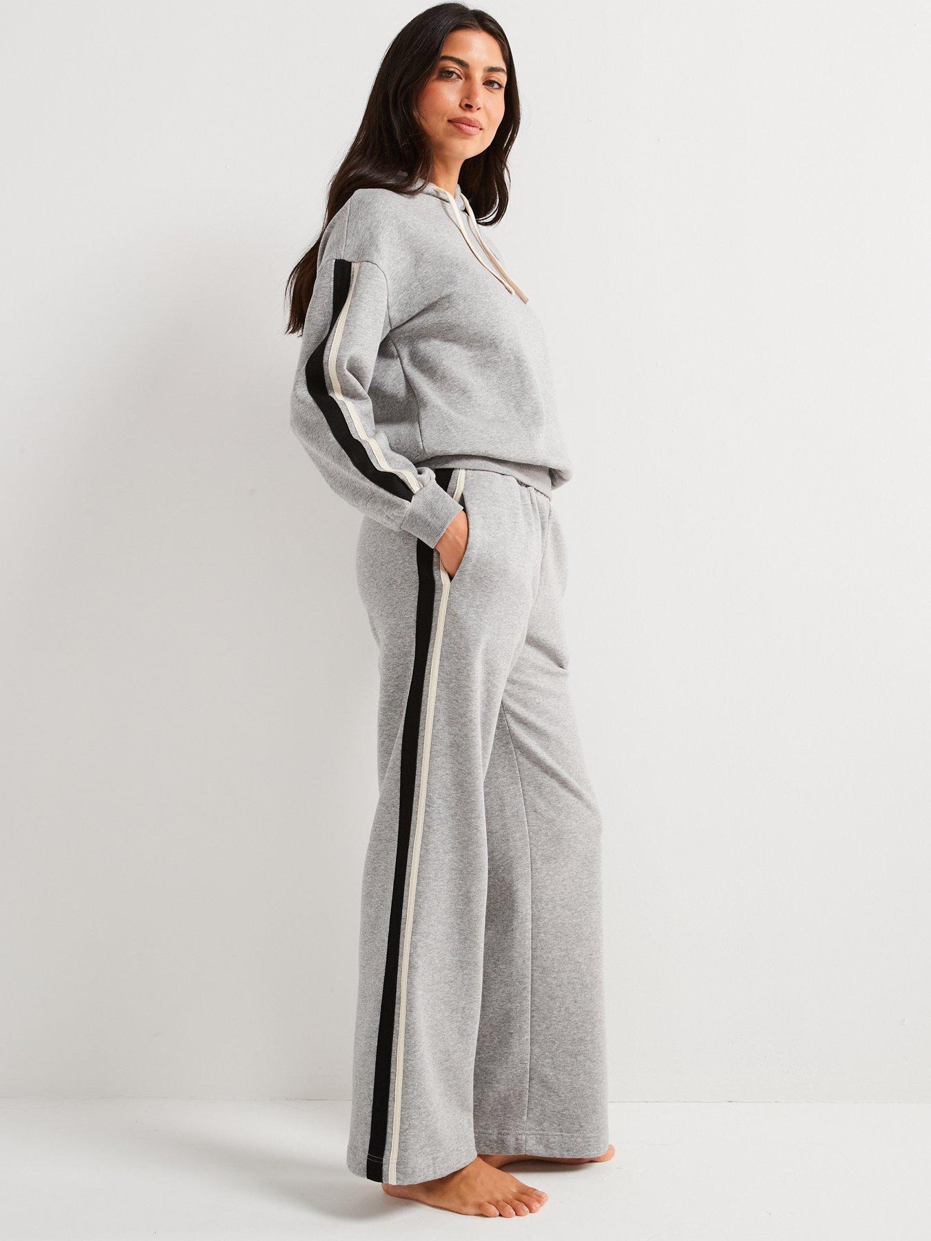 Image 2 of 5 of V by Very Hooded Side Stripe Top And Wide Leg Lounge Set
