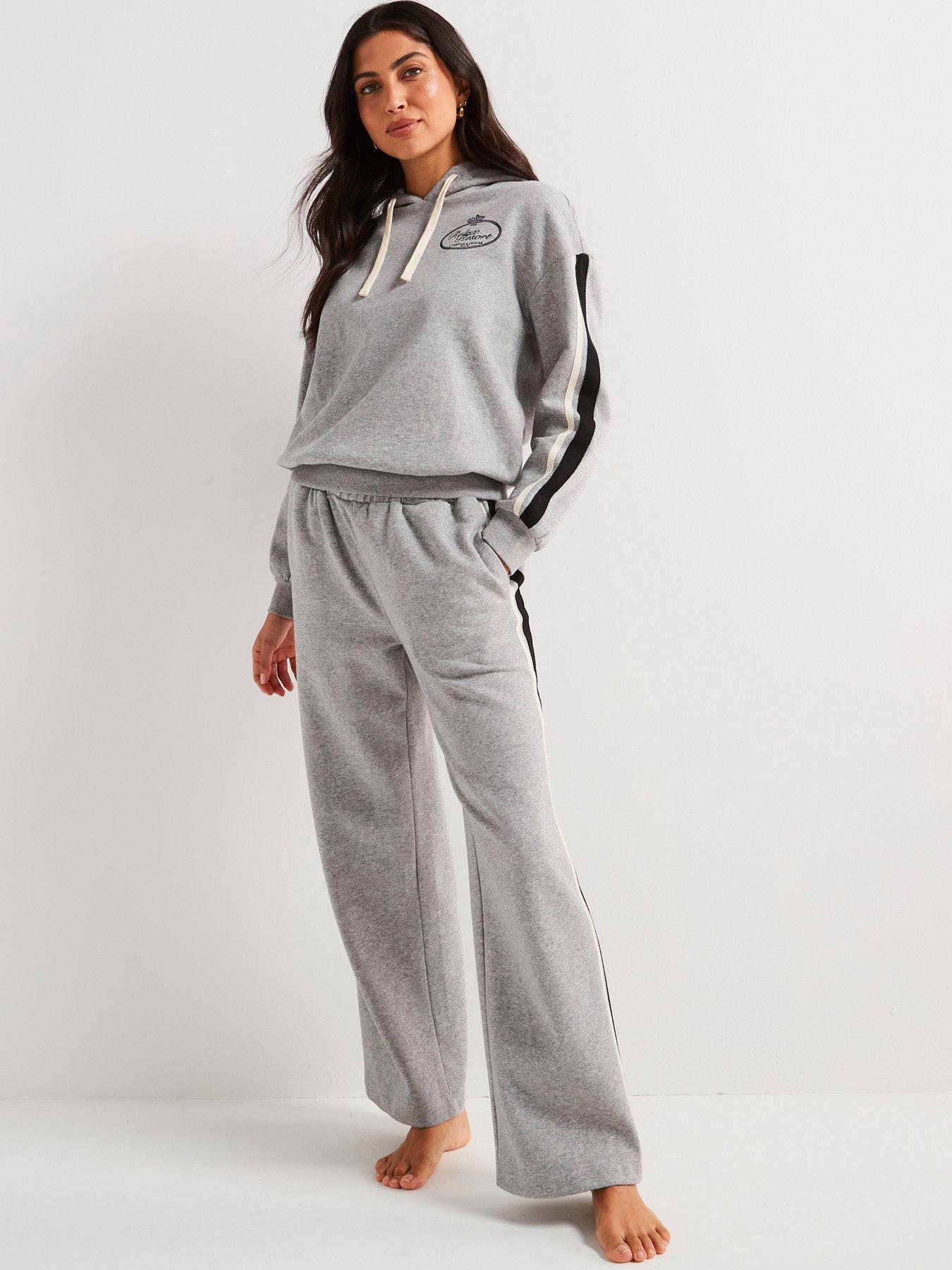 Image 3 of 5 of V by Very Hooded Side Stripe Top And Wide Leg Lounge Set