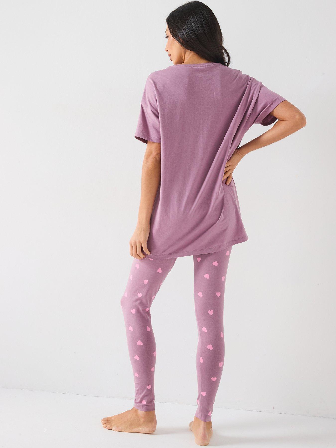 Image 2 of 6 of Everyday Longline Tee And Heart Print Legging