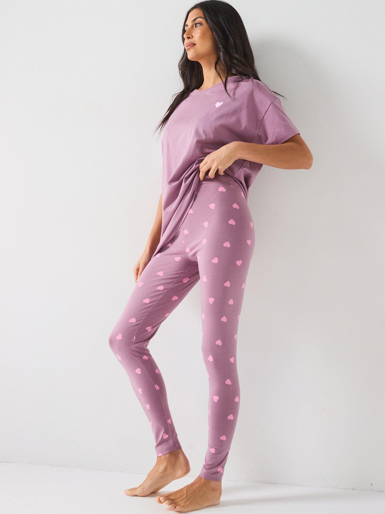 Image 3 of 6 of Everyday Longline Tee And Heart Print Legging