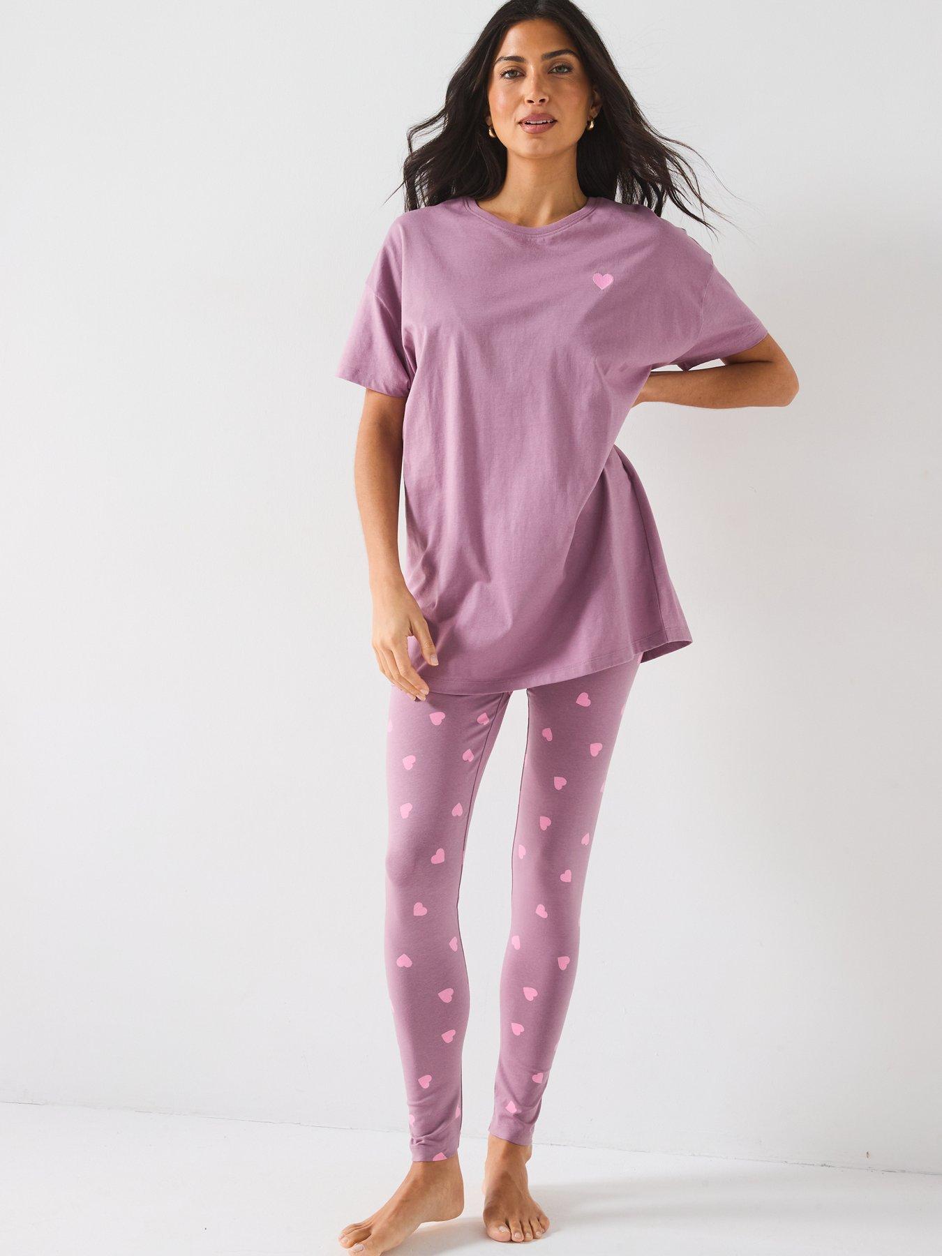 Image 4 of 6 of Everyday Longline Tee And Heart Print Legging