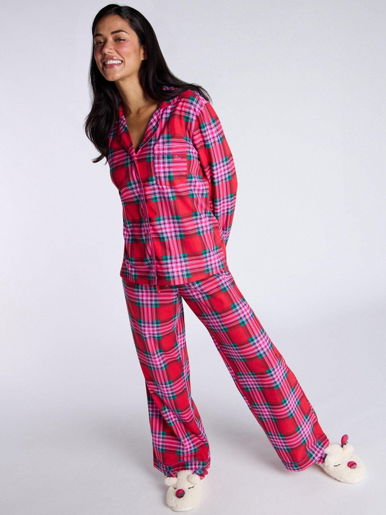 boux-avenue-boux-avenue-check-fleece-pj-in-a-bag-red-mix