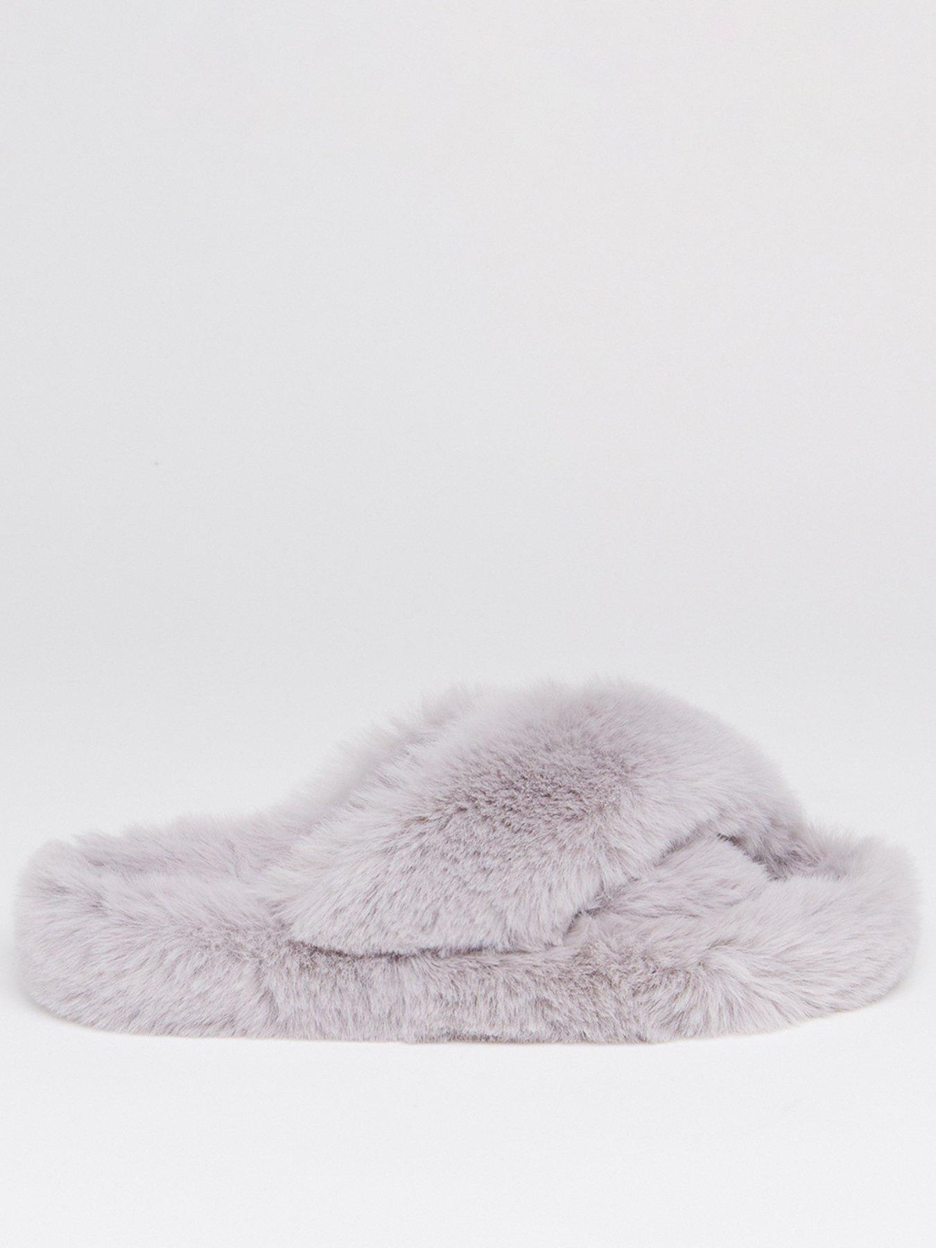 boux-avenue-ridge-sole-cross-band-slipper-grey