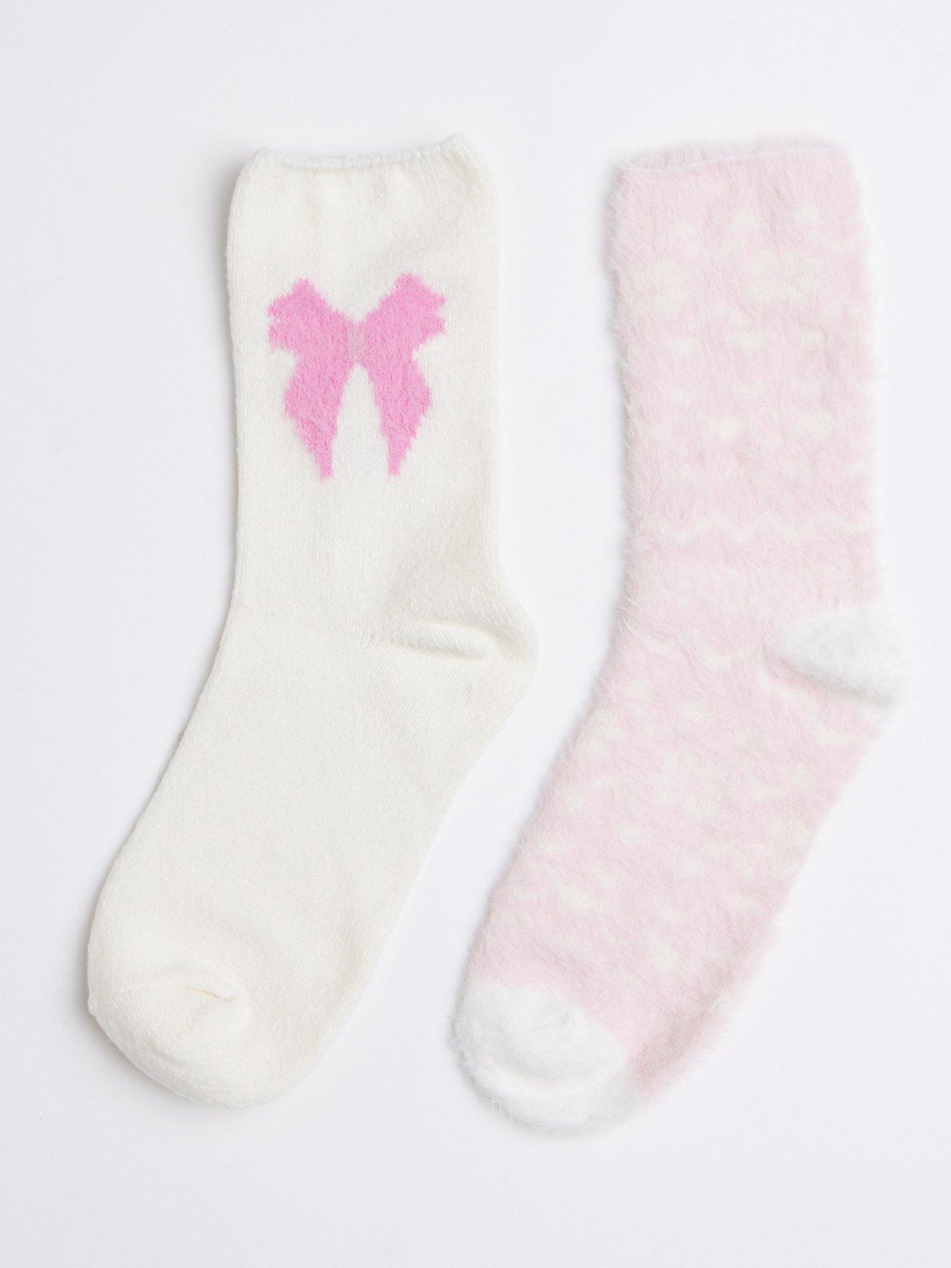 boux-avenue-boux-avenue-pack-of-2-bow-amp-fairisle-printed-socks-pink-mix