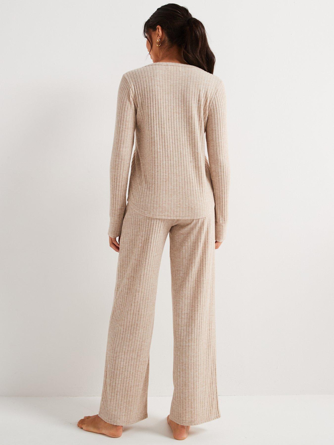 v-by-very-ribbed-henley-long-sleeve-and-wide-leg-pj-setstillFront