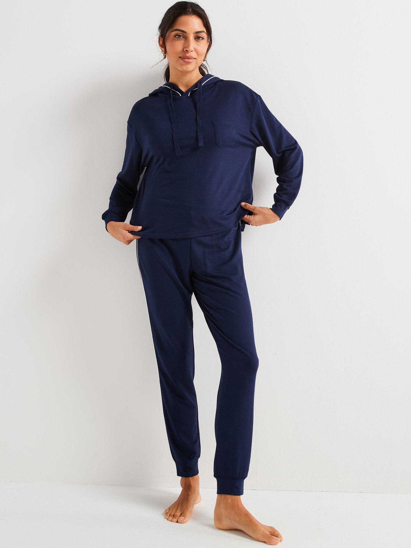 v-by-very-contrast-piping-hooded-loungewear-set-navy