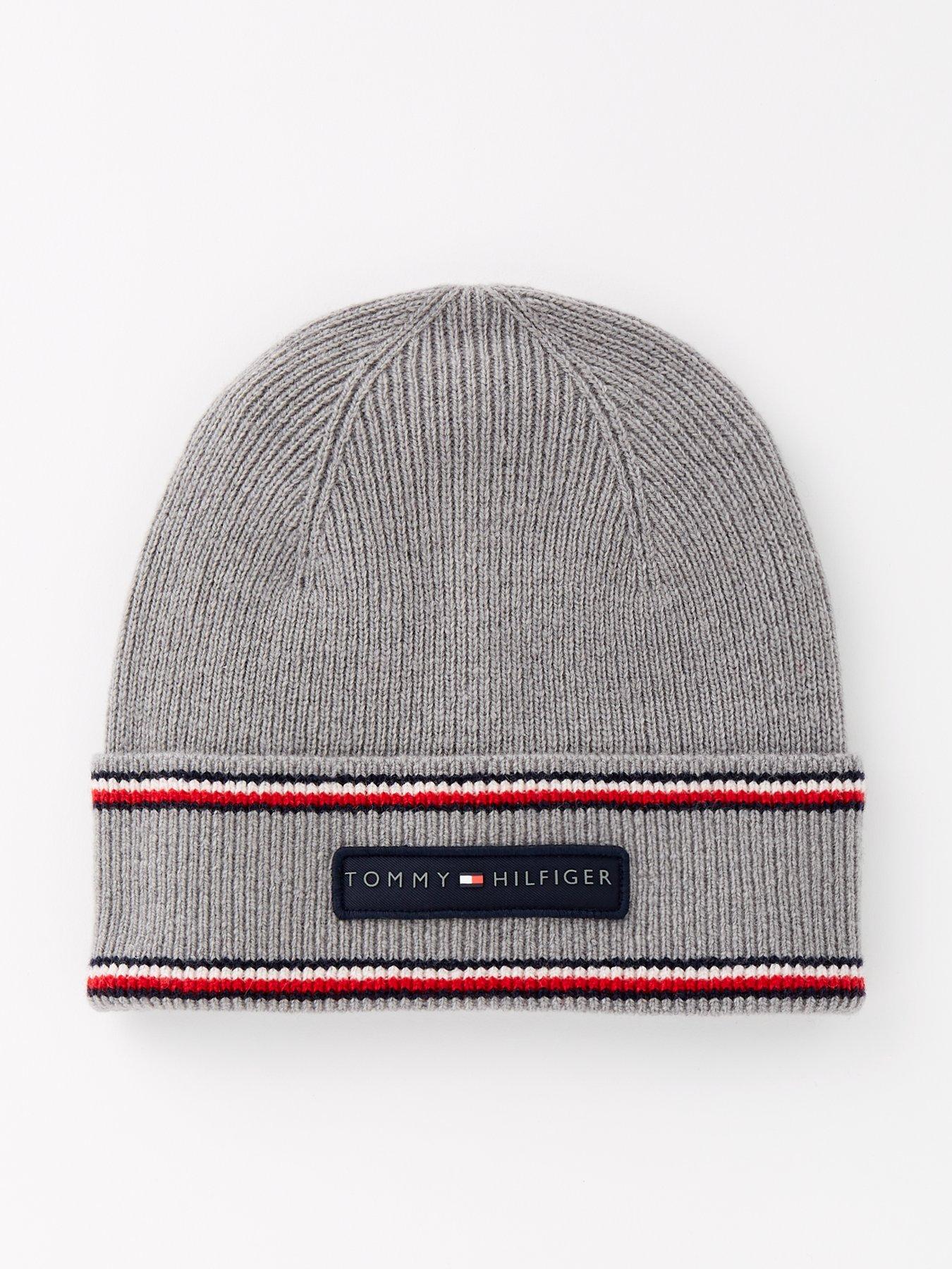 tommy-hilfiger-lambs-wool-beanie-hat-grey