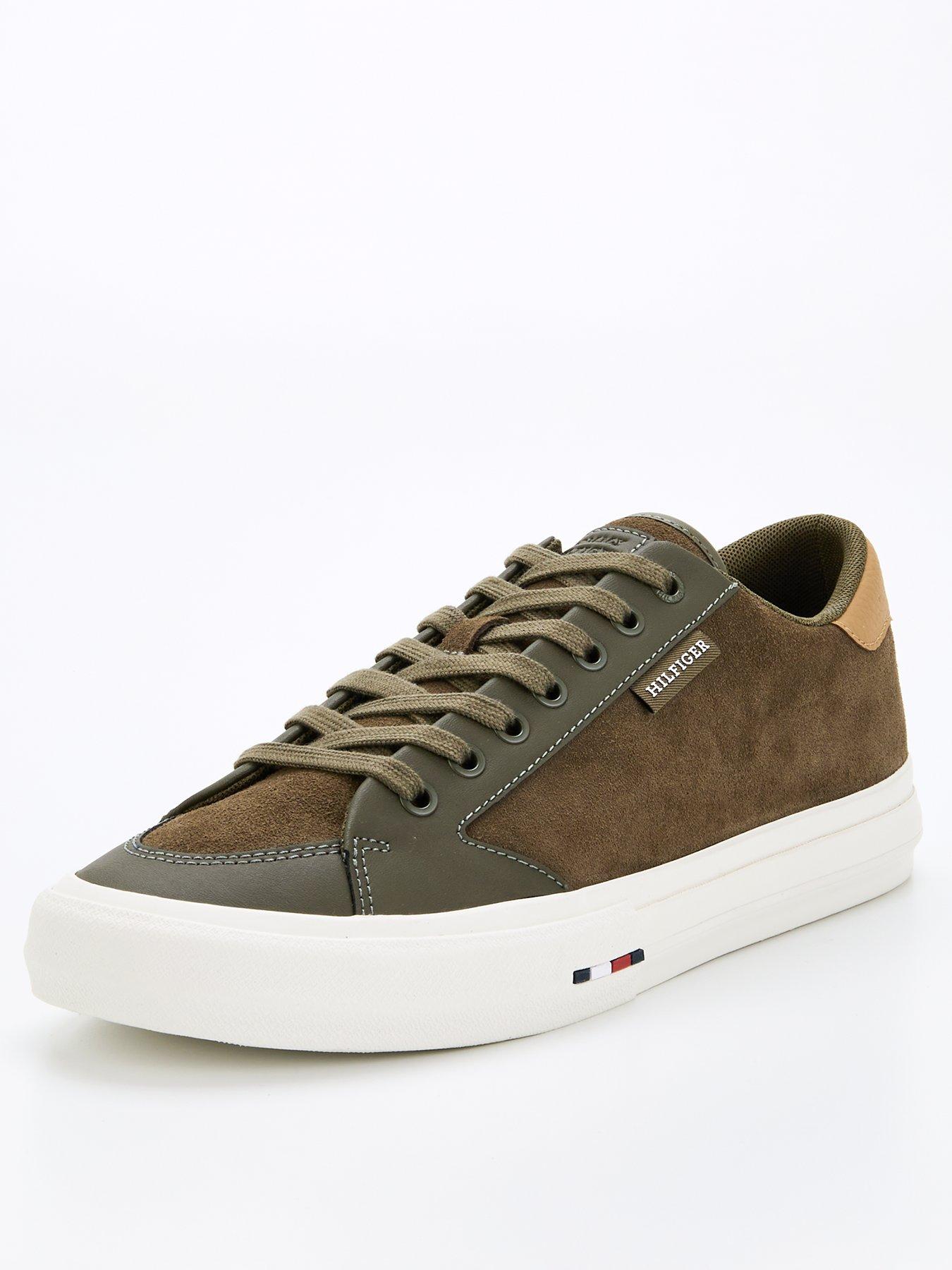 tommy-hilfiger-vulcanised-low-suede-shoes-greenstillFront