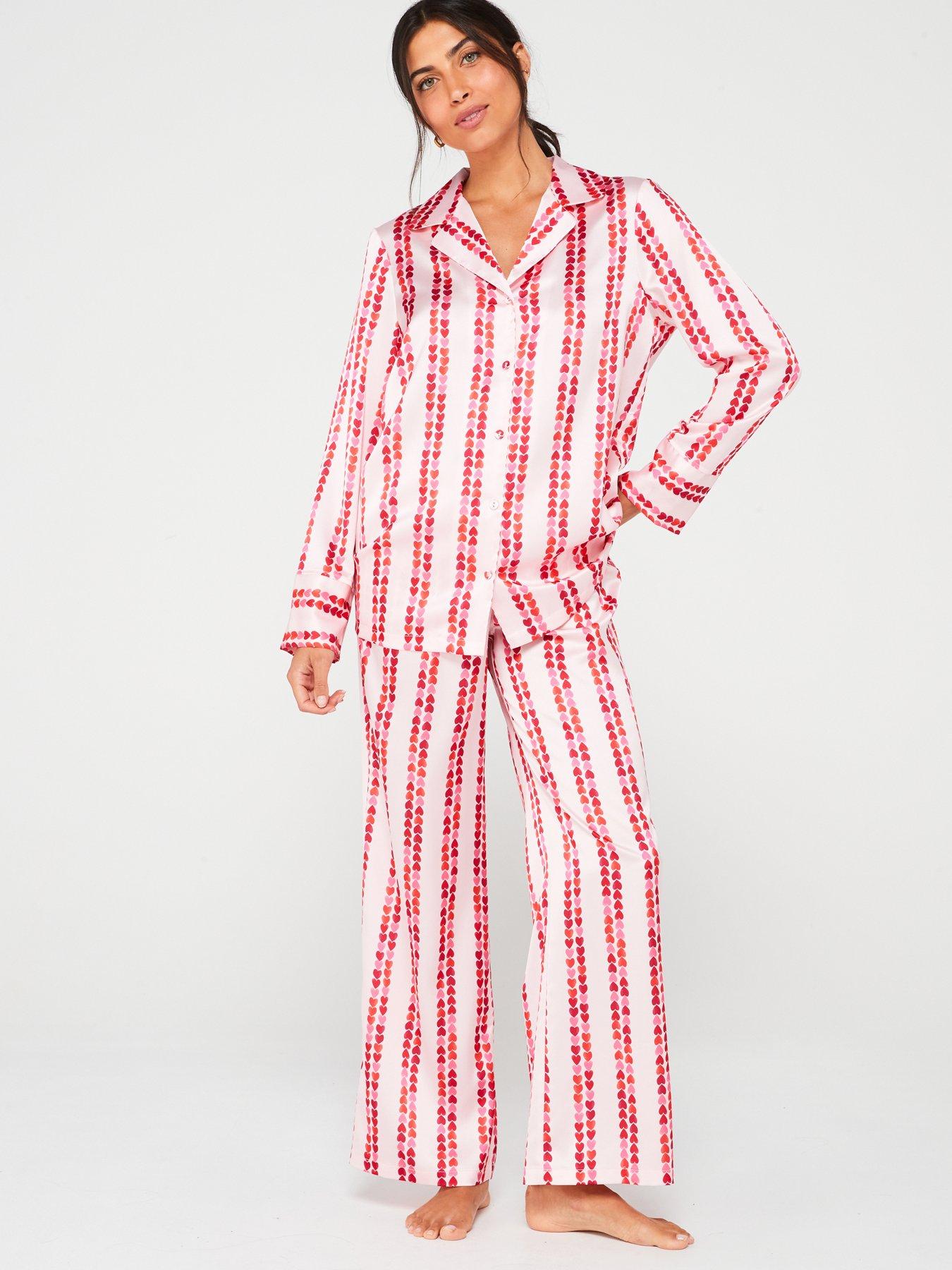 Image 3 of 4 of V by Very Satin Heart Stripe Revere Set - Multi