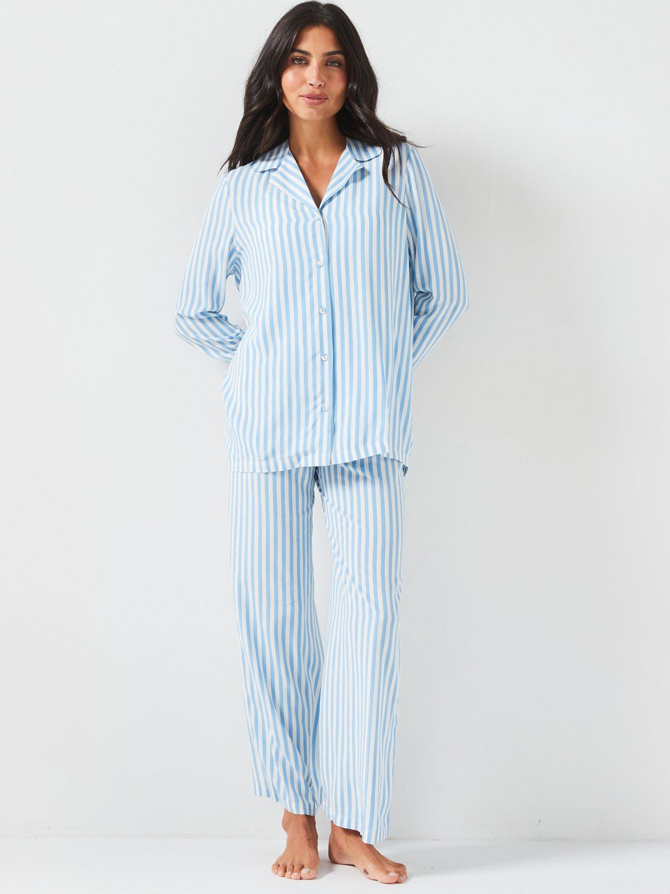 v-by-very-long-sleeve-stripe-revere-set-blue